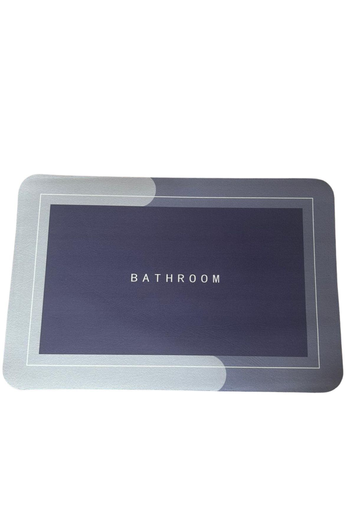 58x40cm Dikdörtgen Lavabo, Banyo Önü, Süper Su Emici Kaymaz Tabanlı Paspas SVRM