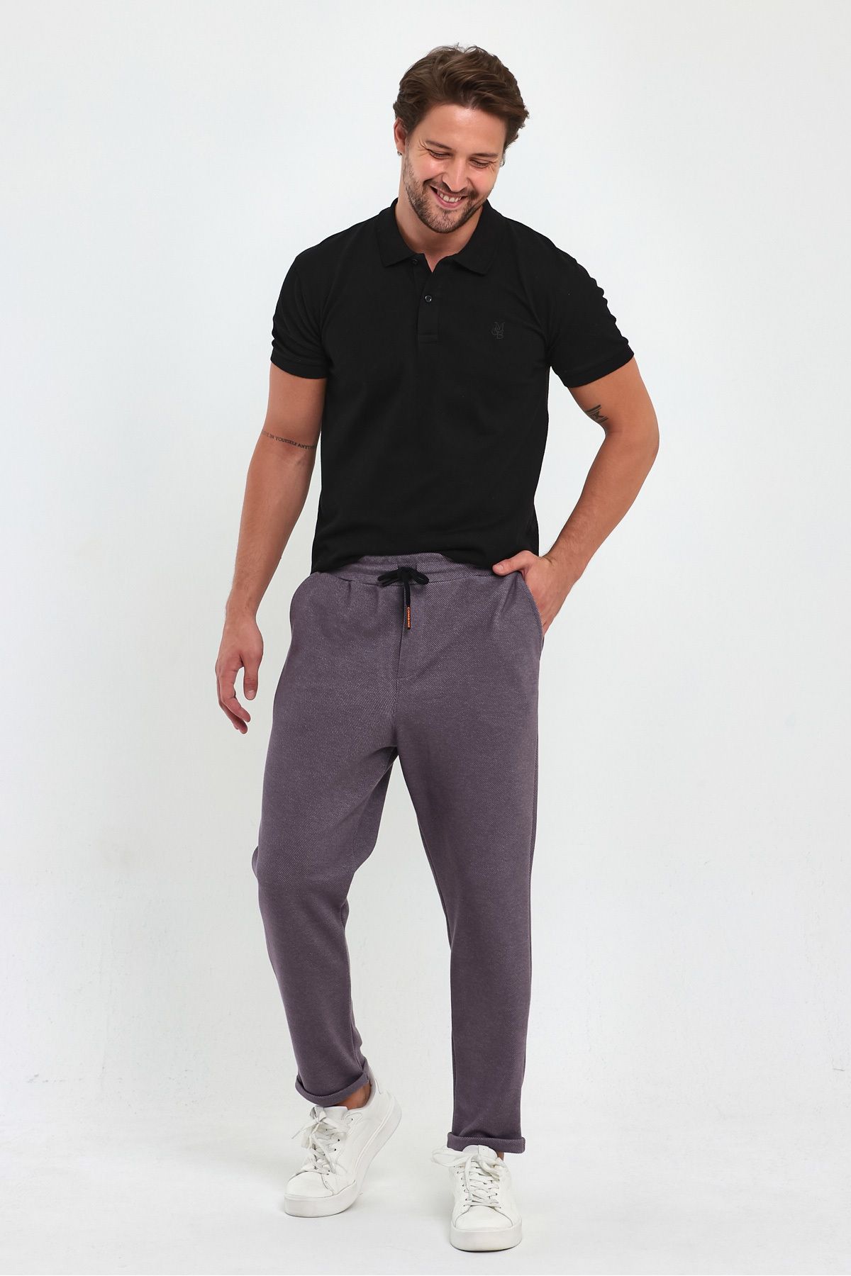 COMBİNE MİCHAİL-ROSE Men's Jogger Pants - Double Leg, Back Pocket, Elastic Waist and String Pattern 6