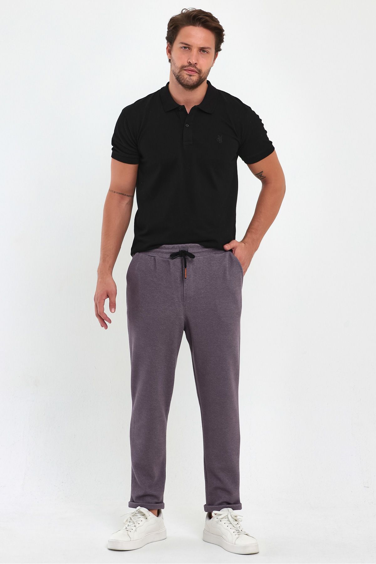 COMBİNE MİCHAİL-ROSE Men's Jogger Pants - Double Leg, Back Pocket, Elastic Waist and String Pattern 2