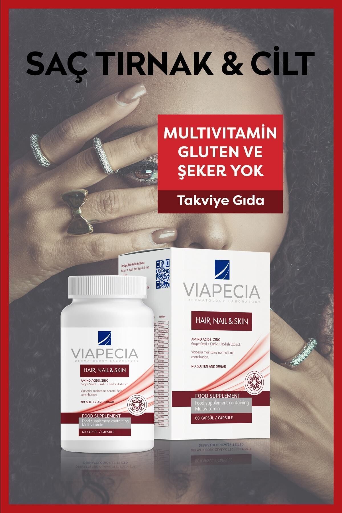 Viapecia-Vitamin Supplement Food 60 Tablets Zinc Selenium & Folicacid For Hair Skin Nail Protection 3