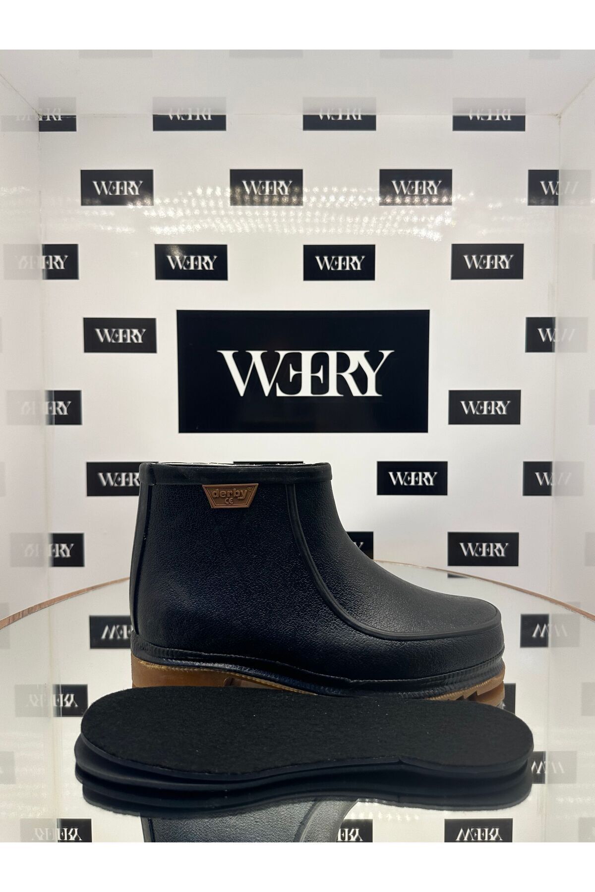 Derby Boots Black 15 Cm 100% Waterproof Toe Unprotected Orthopedic Insoles Rubber Zippered Boots