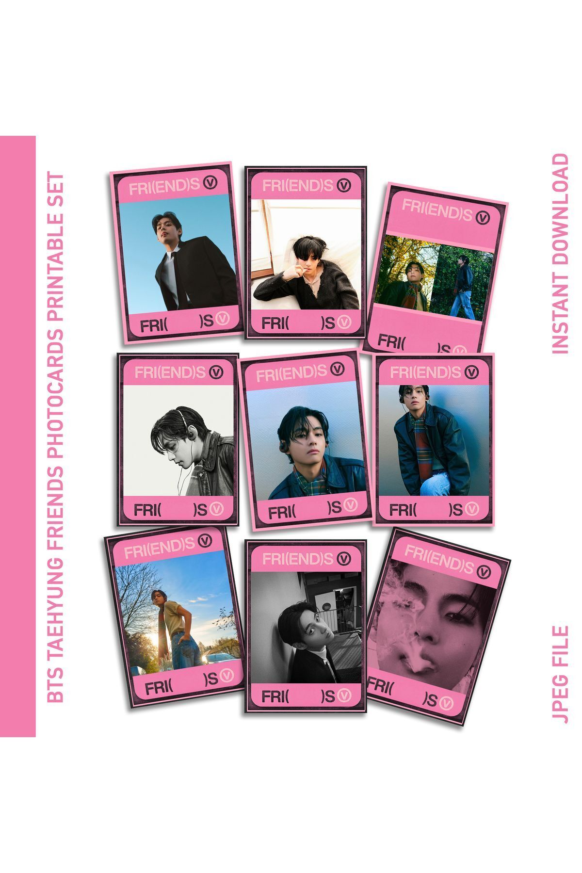 Güneş Kırtasiye BTS V Taehyung Friends Fotokart Set 9 Adet Fotokart