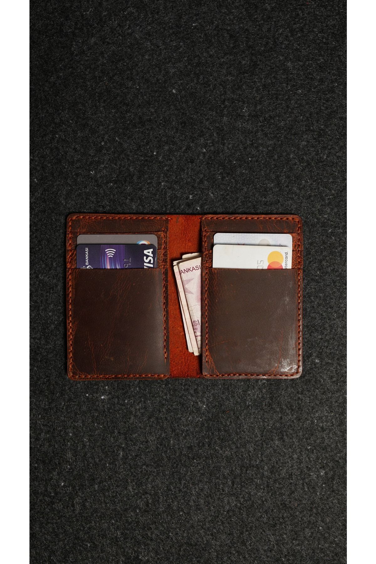 کیف پول مردانه نارنجی rakunart | 0016 Para Girişli Kartlıklı Cüzdan ORANJ اورجینال - تصویر 3