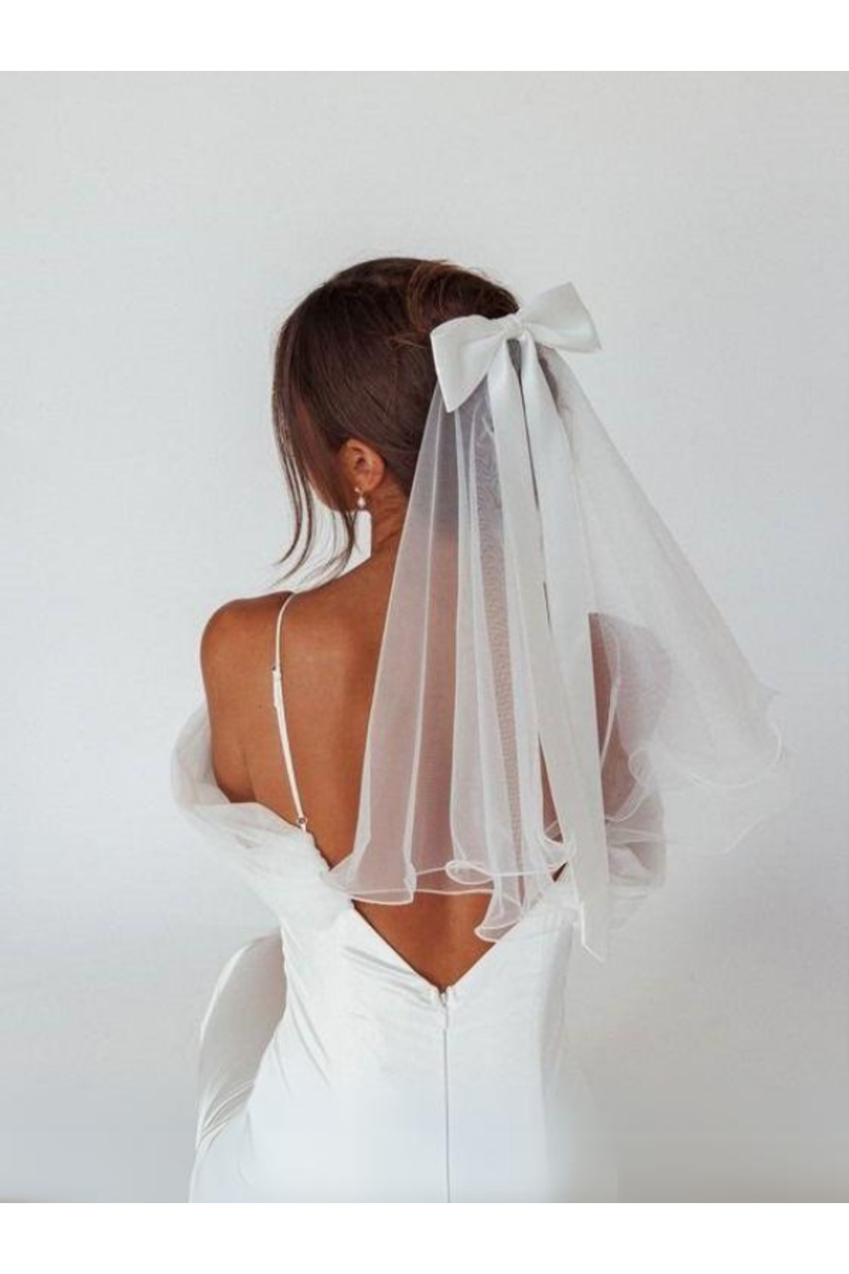 Off-White Veil 75 cm Scalloped 1. Quality Hayal Tulle Volanli Wedding Veil