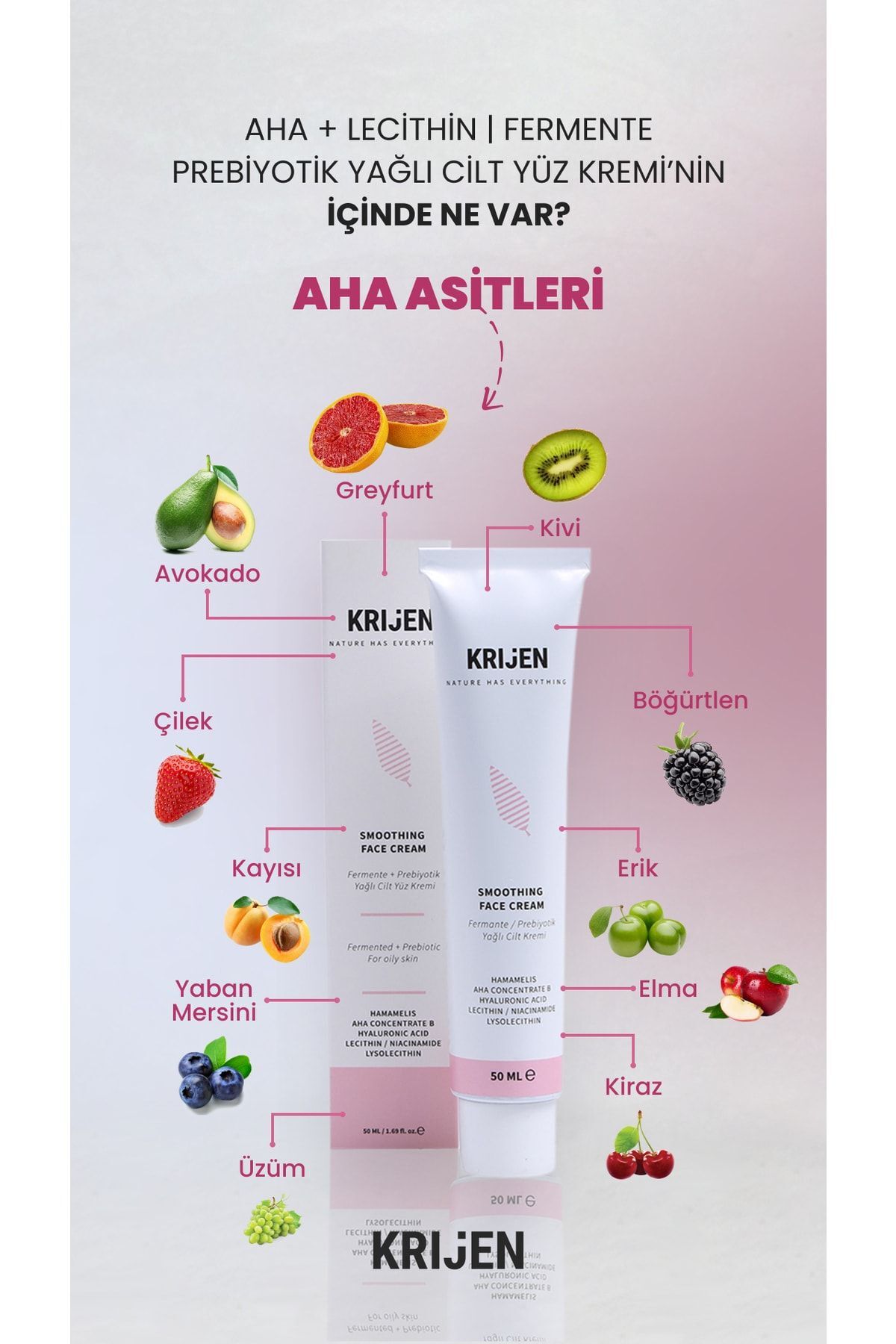 کرم صورت   Krijen | AHA + Lecithin اورجینال - تصویر 4