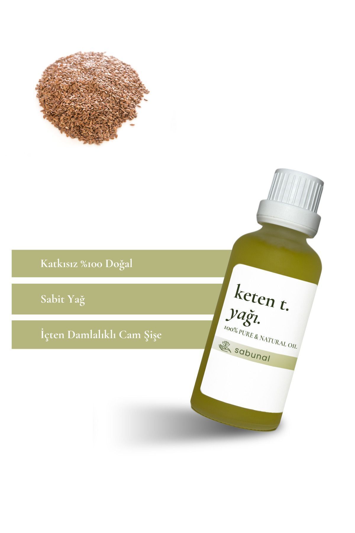 روغن بذر کتان 50 میلی لیتر روغن طبیعی برای رطوبت رسانی و تعادل سبوم sabunal