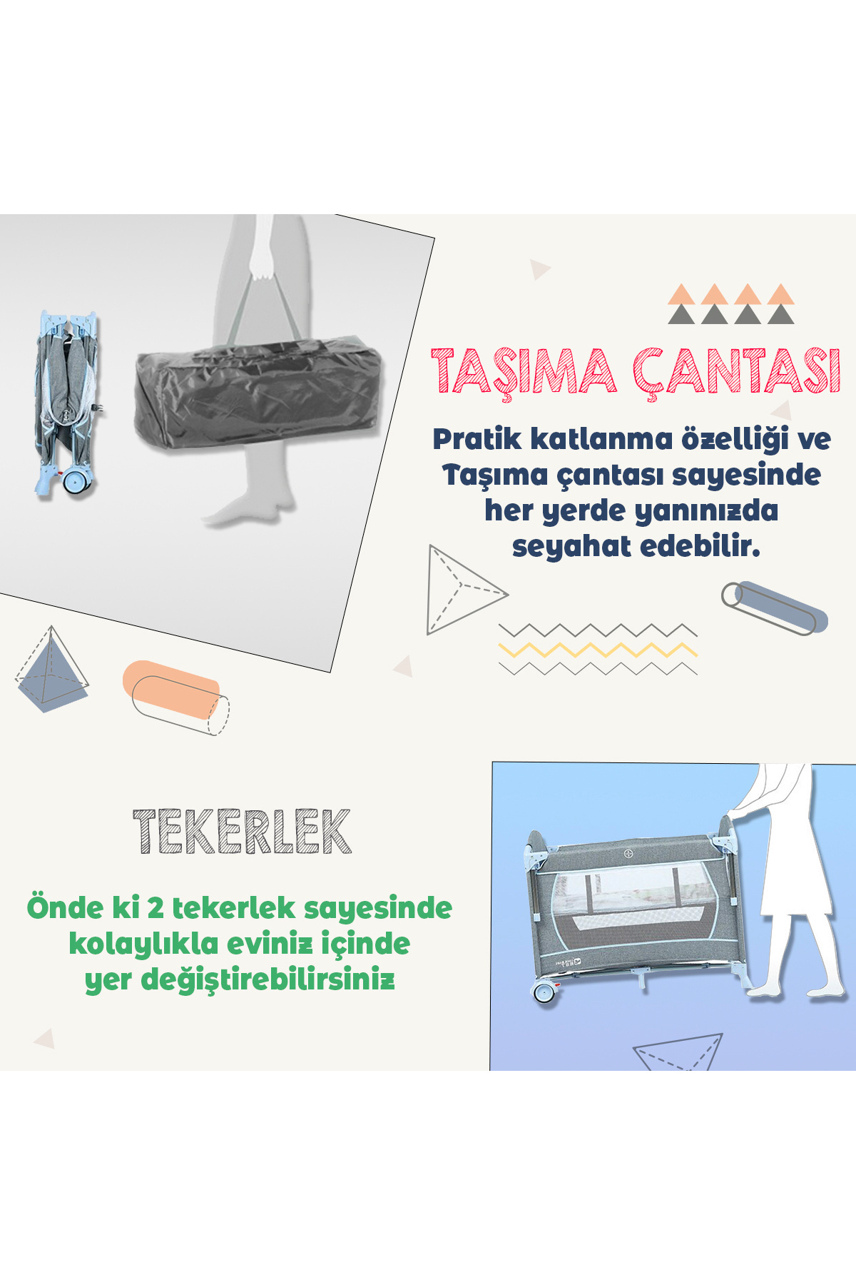 Baby Home Full Ekonomi Paket 9 In 1 Set 1010 Travel Sistem Bebek Arabası Ve Anne Yanı Beşik Oyun Parkı Yatak fotoğrafı 6 (önizleme)