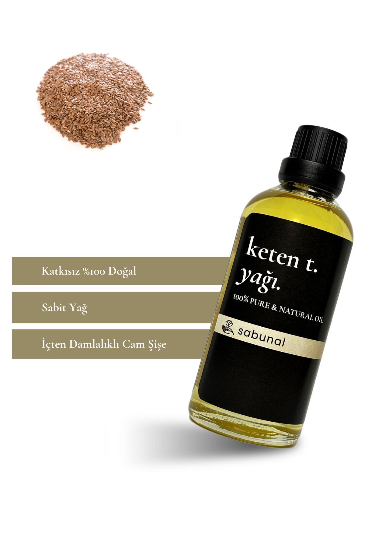 روغن بذر کتان 100 میلی لیتر روغن طبیعی برای رطوبت رسانی و تعادل سبوم sabunal