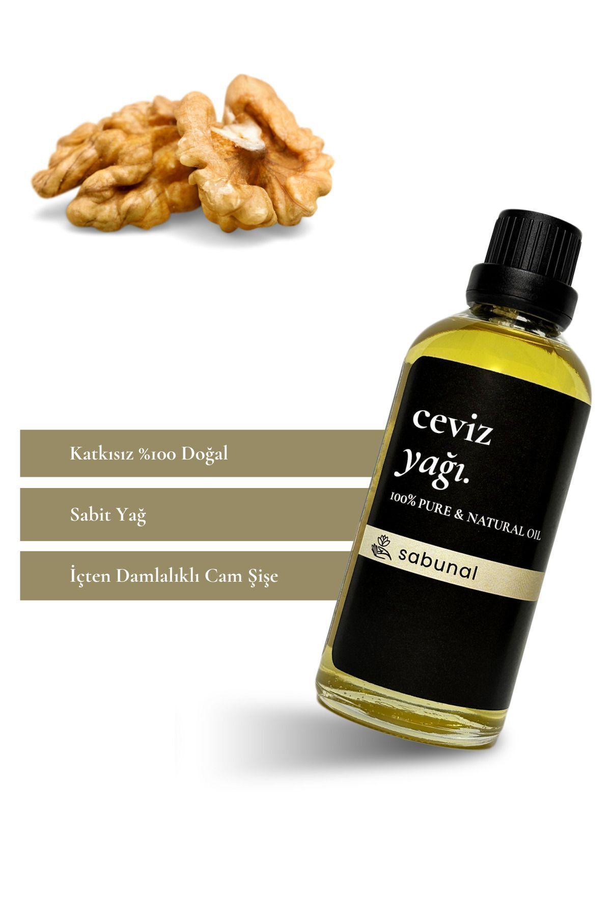 روغن گردو 100 میلی لیتر بدون افزودنی و 100% طبیعی روغن فشرده سرد sabunal