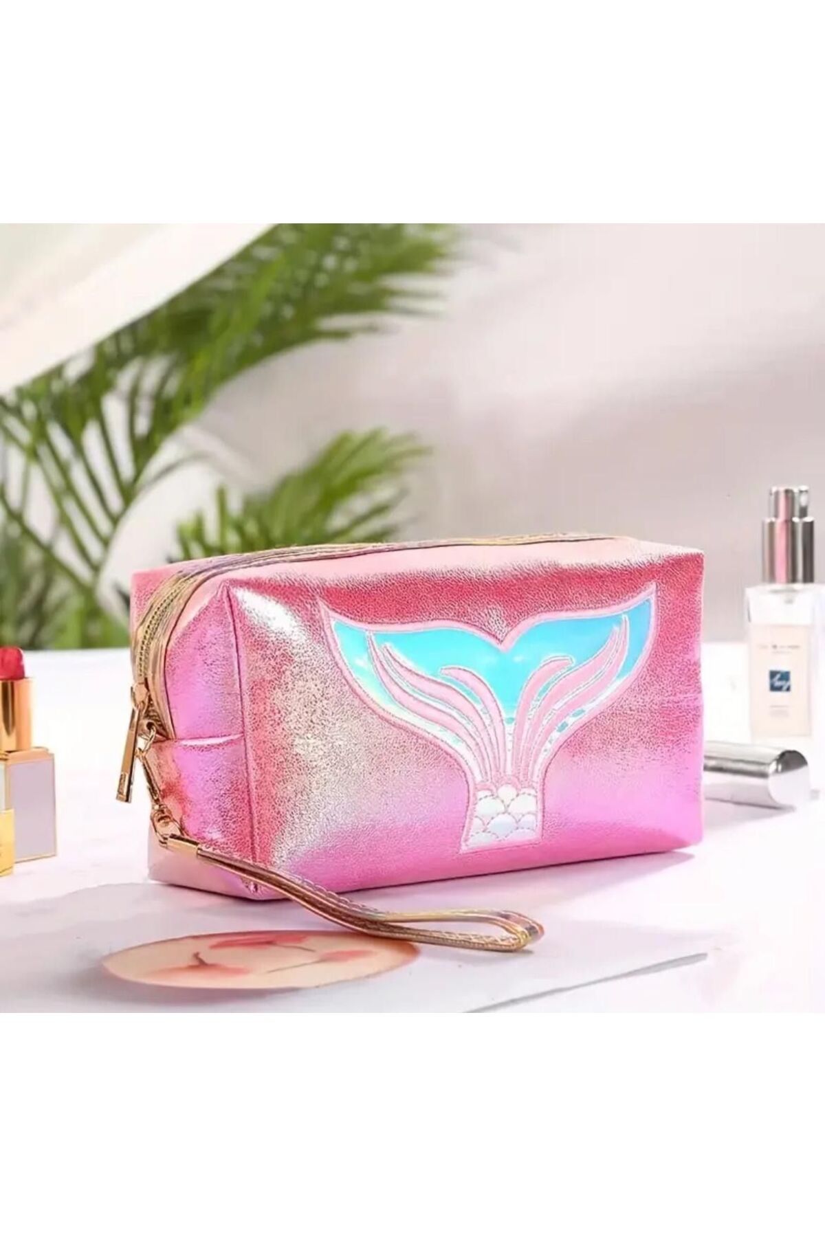 KikiCrown-Mermaid Pink Makeup Bag 1