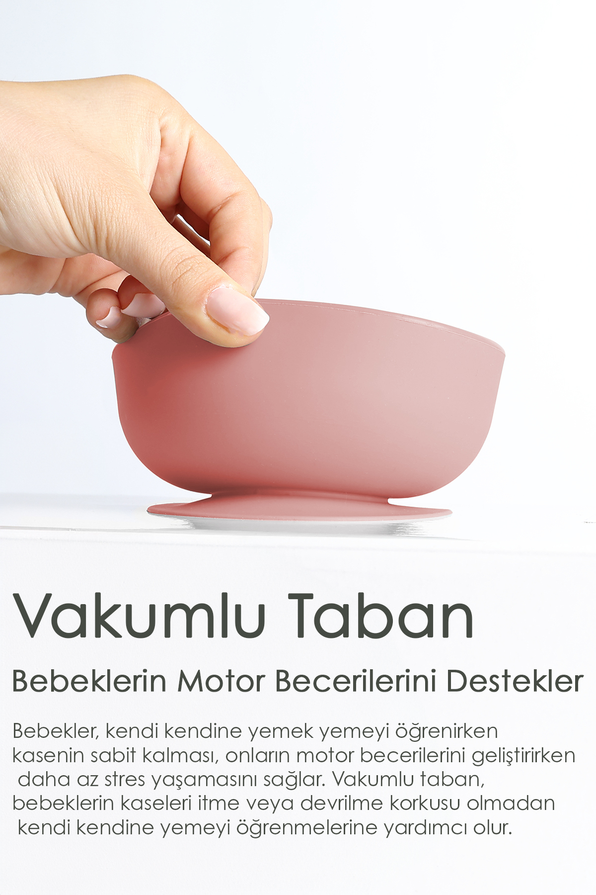 Meleni Baby 3'lü Silikon Vakumlu Bebek Mama Kasesi Seti - Vakum Tabanlı Set Kase - Gri-Yeşil-Pembe fotoğrafı 3 (önizleme)