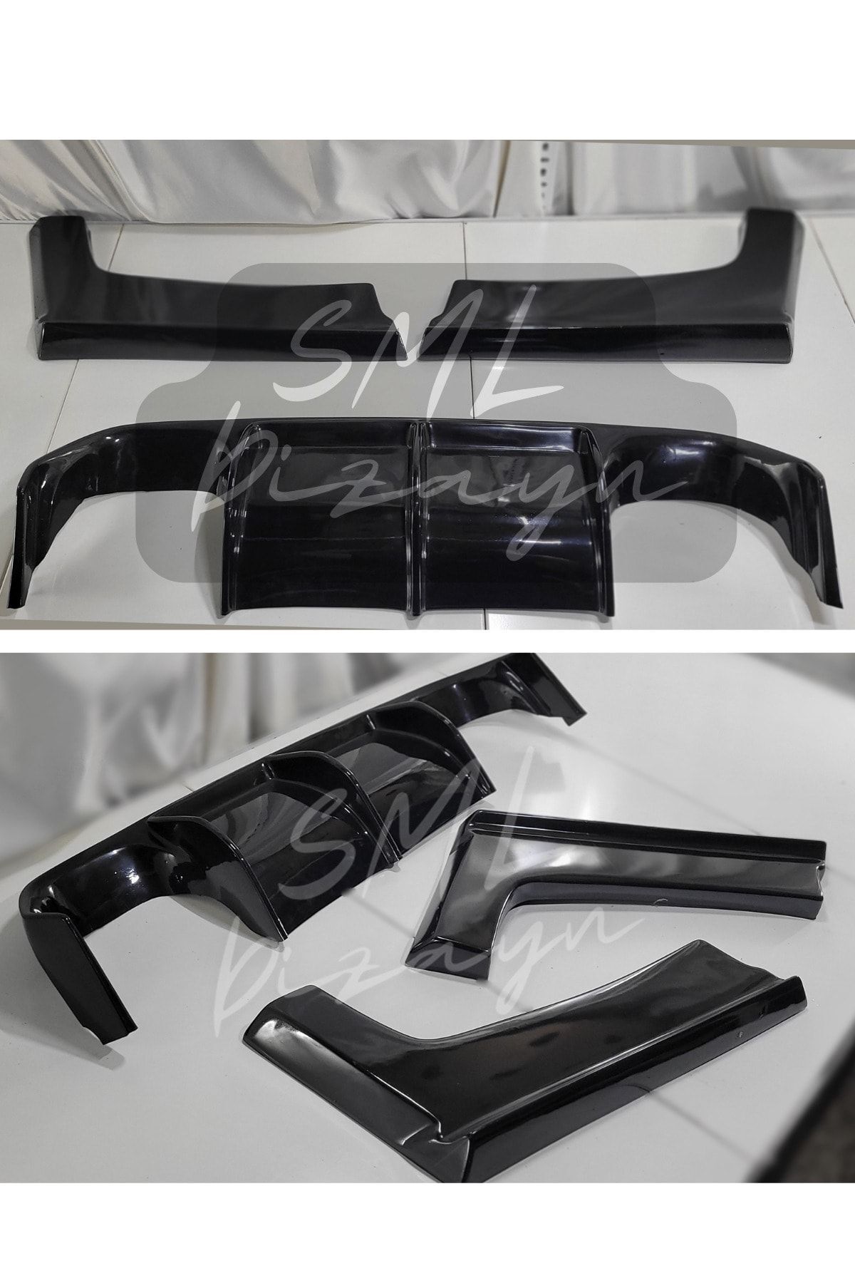 SML Dizayn Bmw 4 Serisi F82 M4 Vorsteiner 3 Parça Difüzör (PLASTİK