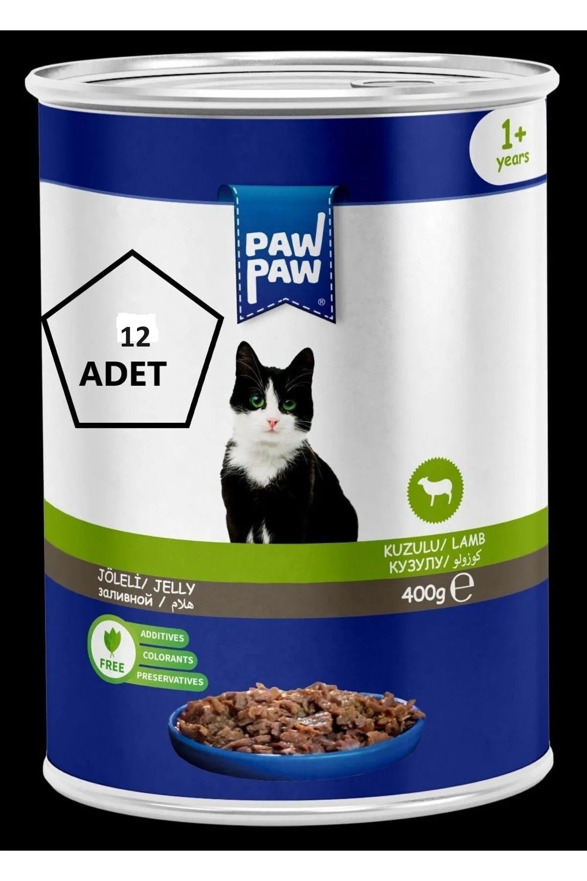 Pawpaw Joleli Kuzu Etli Yetişkin Kedi Konservesi 400Gr 12'li