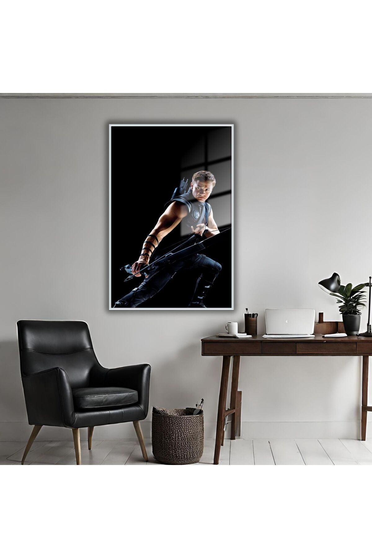 Metal Frame Tempered Glass Table Film Character Hawkeye