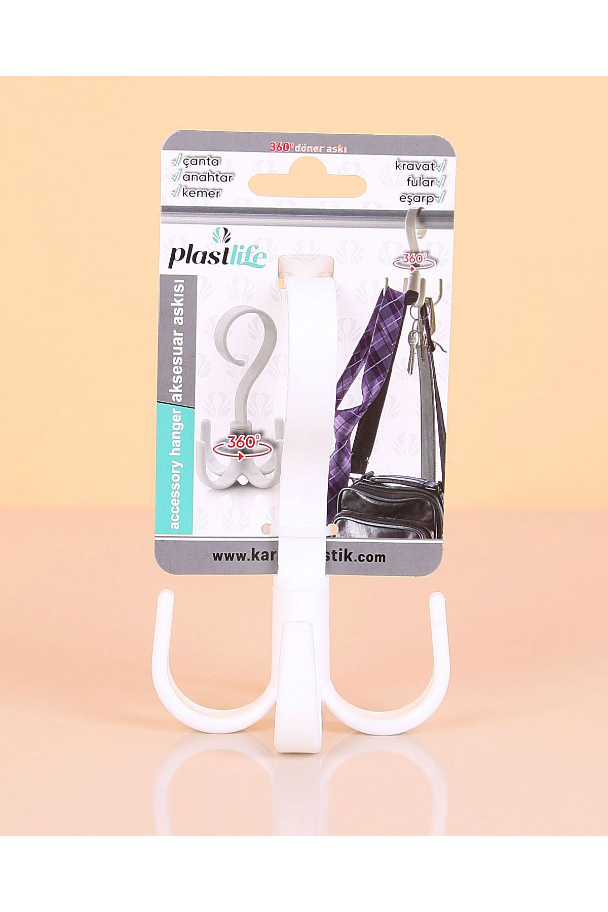 ModernAVM-360 Degree Rotating In-cabinet Accessory Hanger with 4 Hooks 1