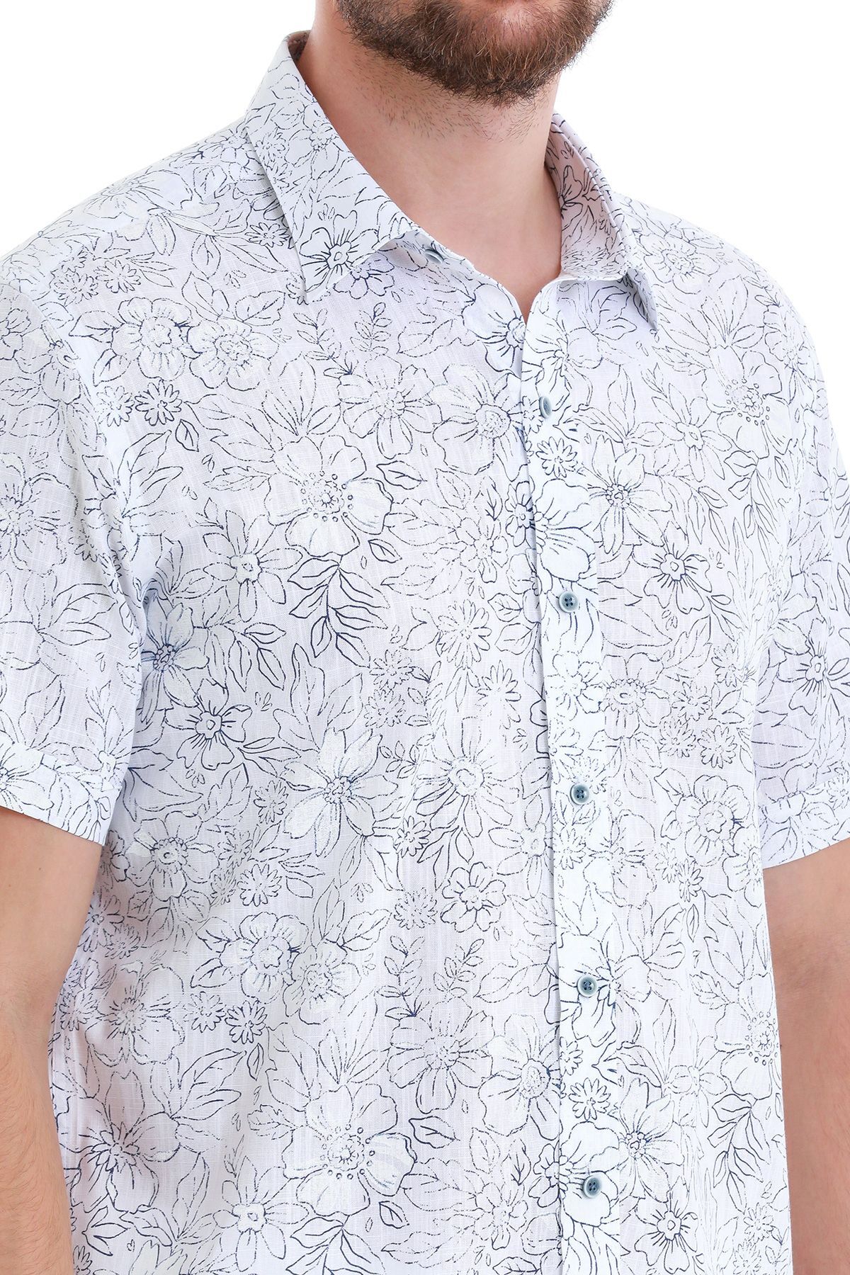 پیراهن مردانه آبی سرمه ای حاتم اوغلو | 24D190000006 اورجینال - تصویر 6