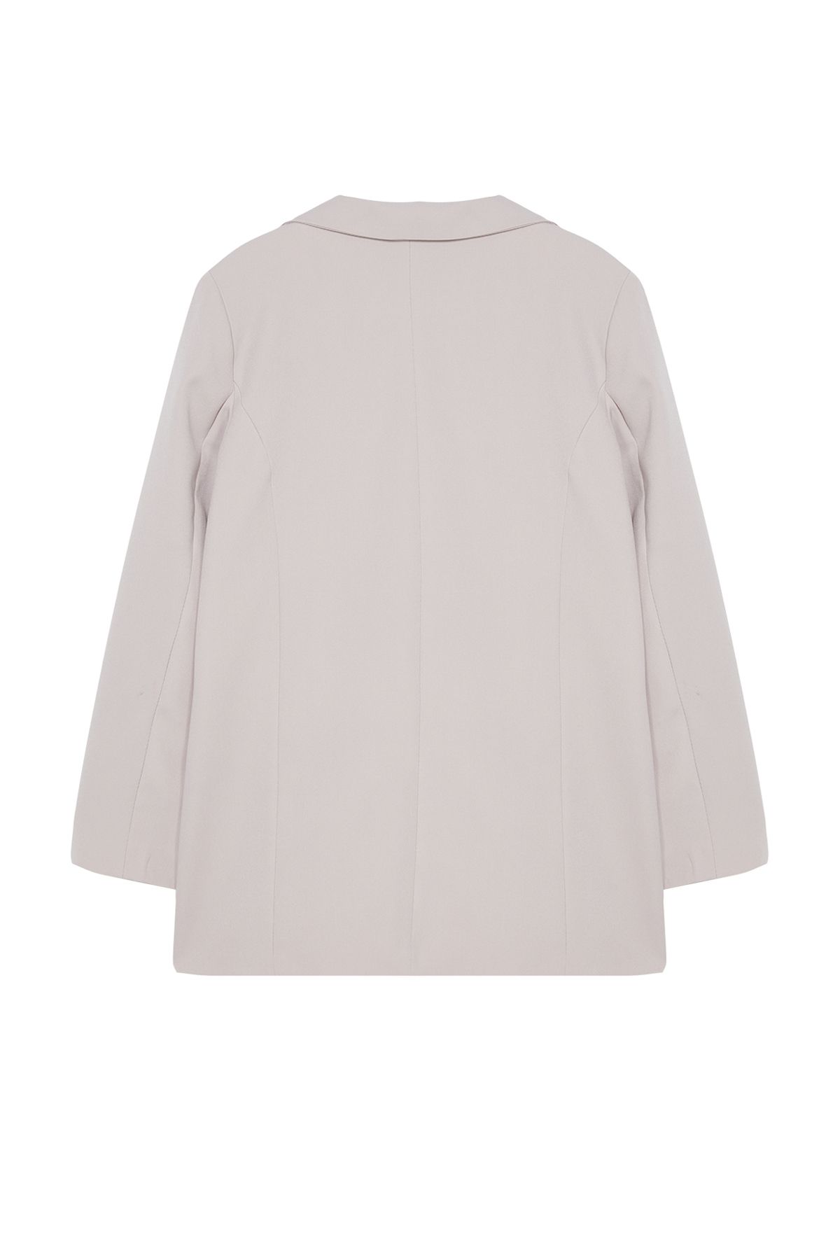 Trendyol Collection-Light Gray Oversize Lined Buttoned Woven Blazer Jacket Twoaw22Ce0167 7