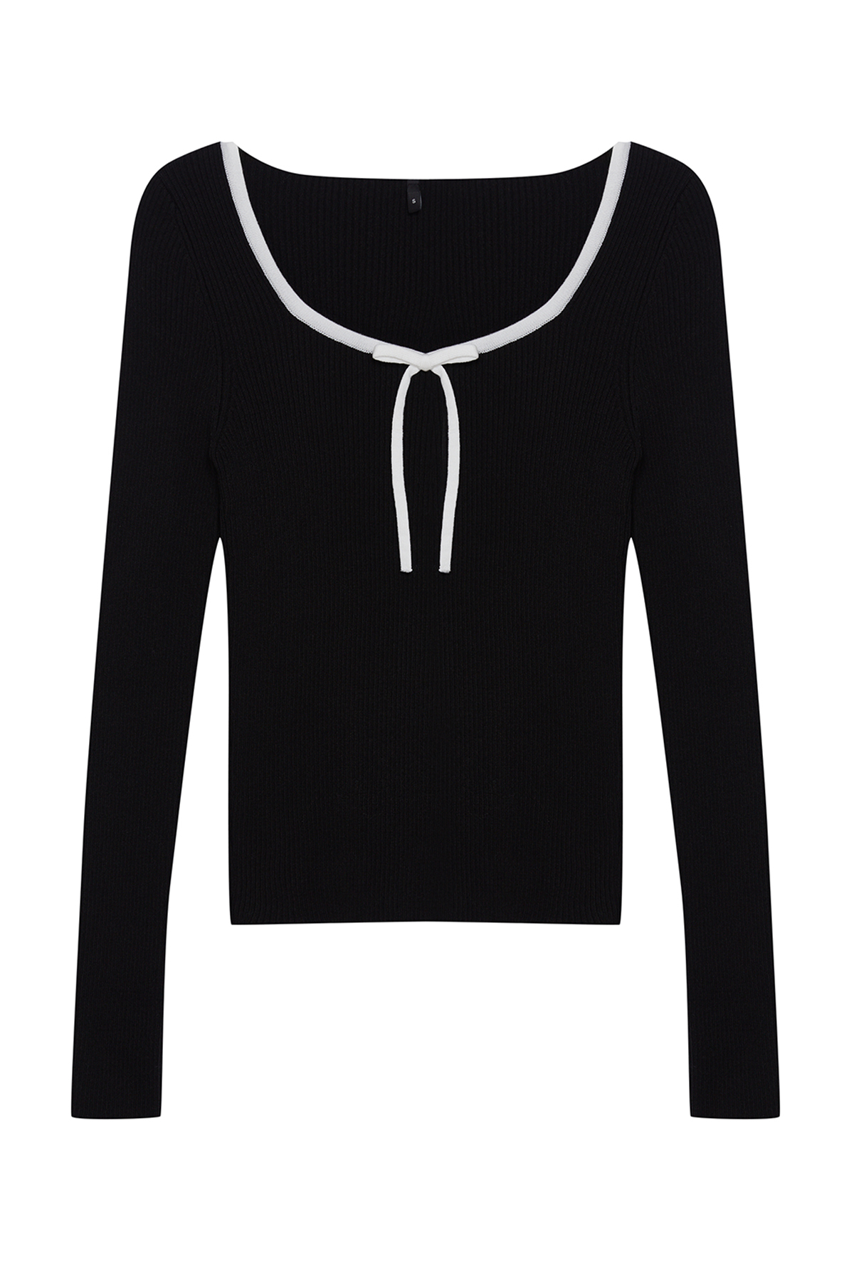 Trendyolmilla  Siyah Merserize Görünümlü Premium İplik/Özel İplik Kurdele/Fiyonk Detaylı Triko Kazak TWOAW25KZ00207 - Görsel 7