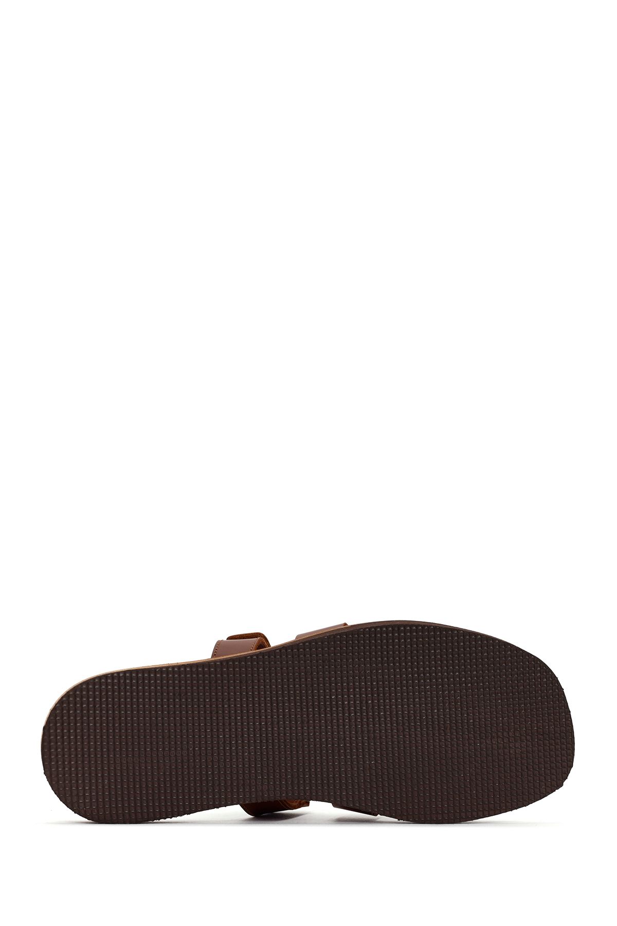 Derimod-Brown Leather Women's Comfort Slippers - 24sfd361818 6