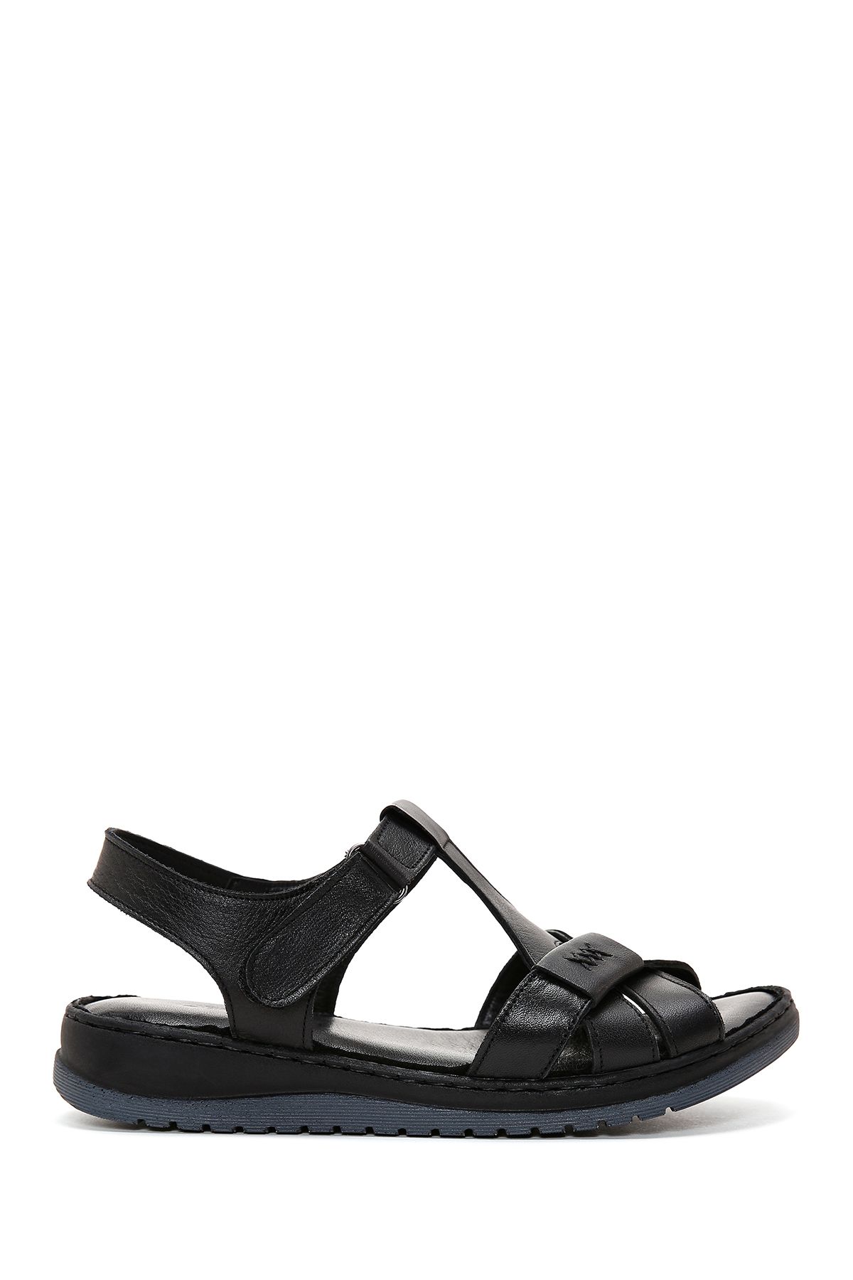 Derimod Black Leather Comfort Women s Sandals Strappy 24sfd340118 Trendyol
