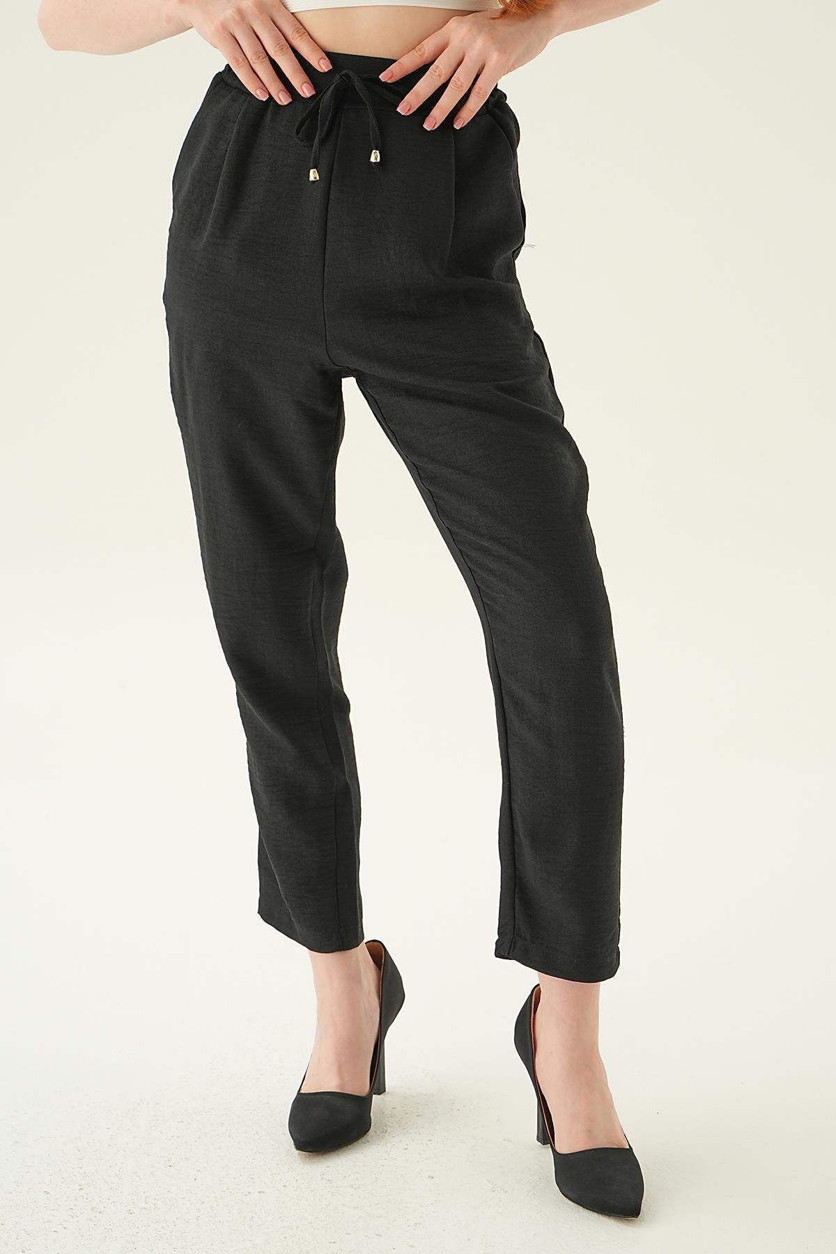 Rays-BlAck CArrot Trousers - 6904A with ElAstic WAist 3