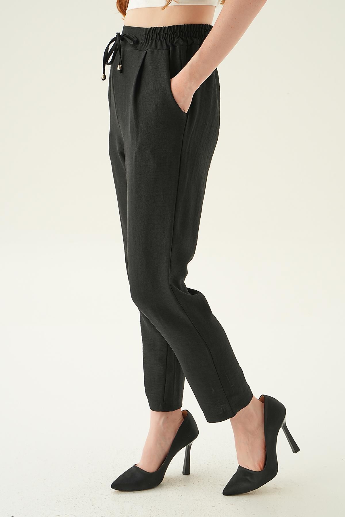Rays-BlAck CArrot Trousers - 6904A with ElAstic WAist 4