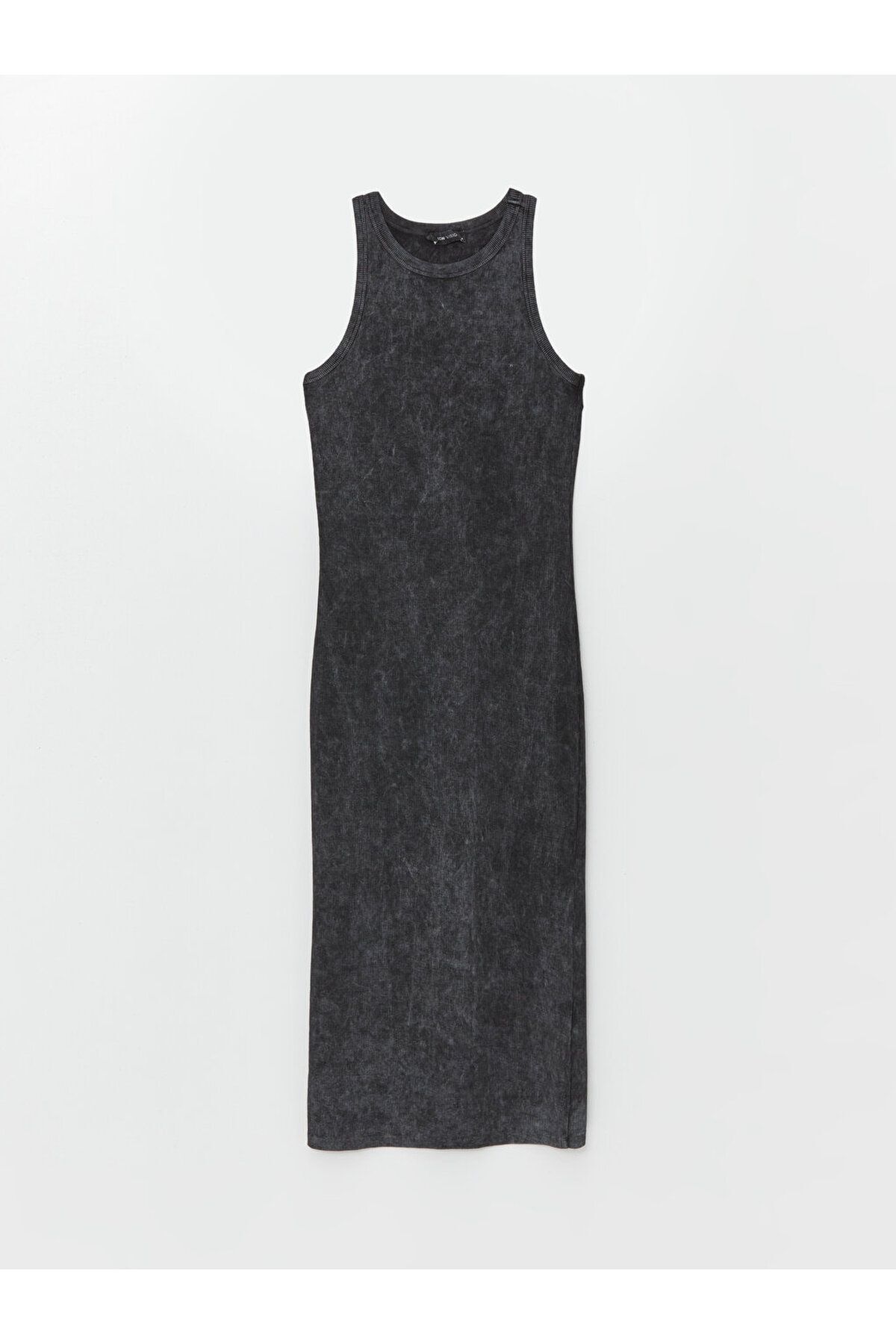 Kadın Bisiklet Yaka Düz Bodycon Elbise