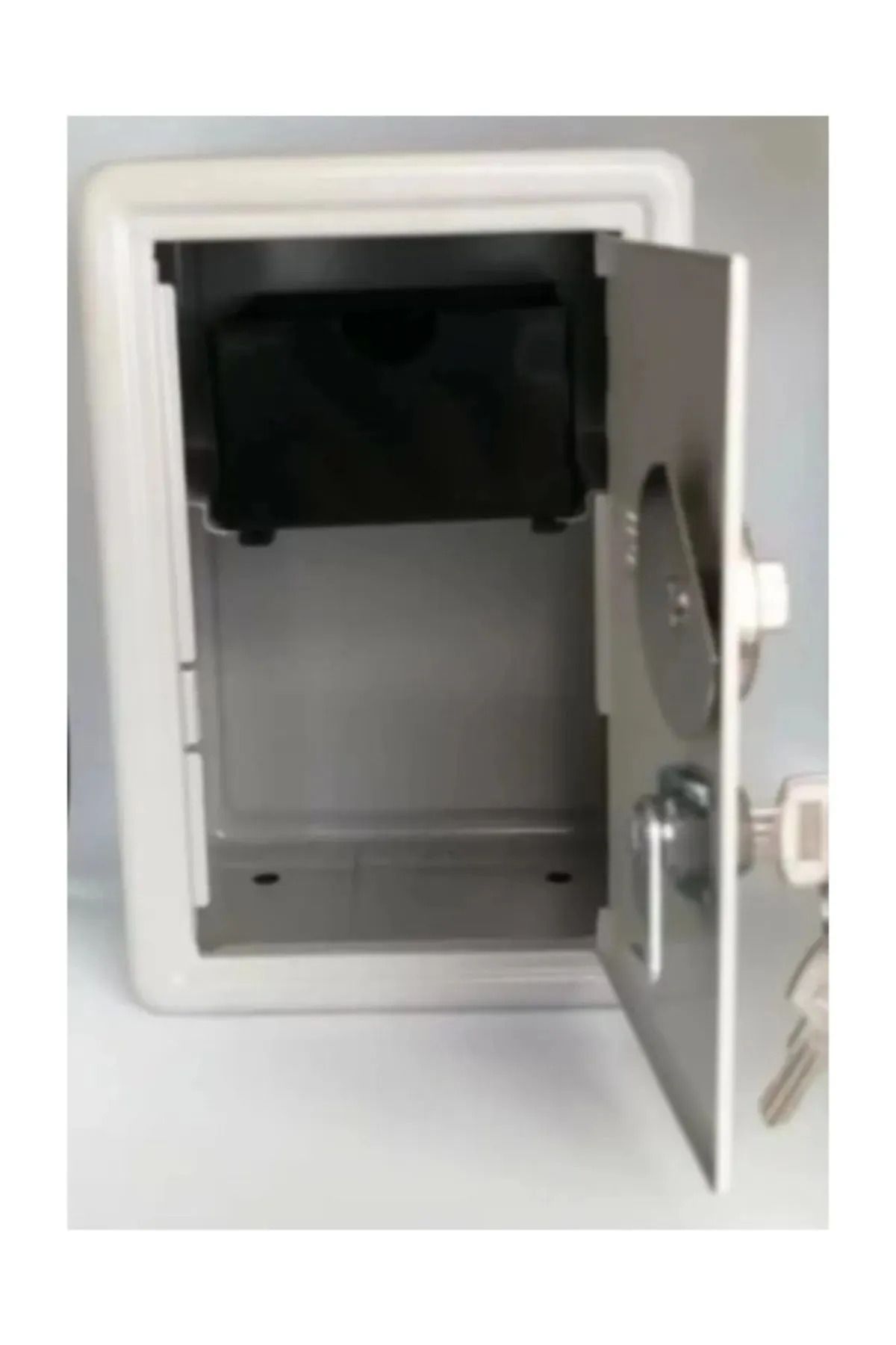 POINTTECH-Gray Metal Money Safe - with Lock and Piggy Bank Key 2