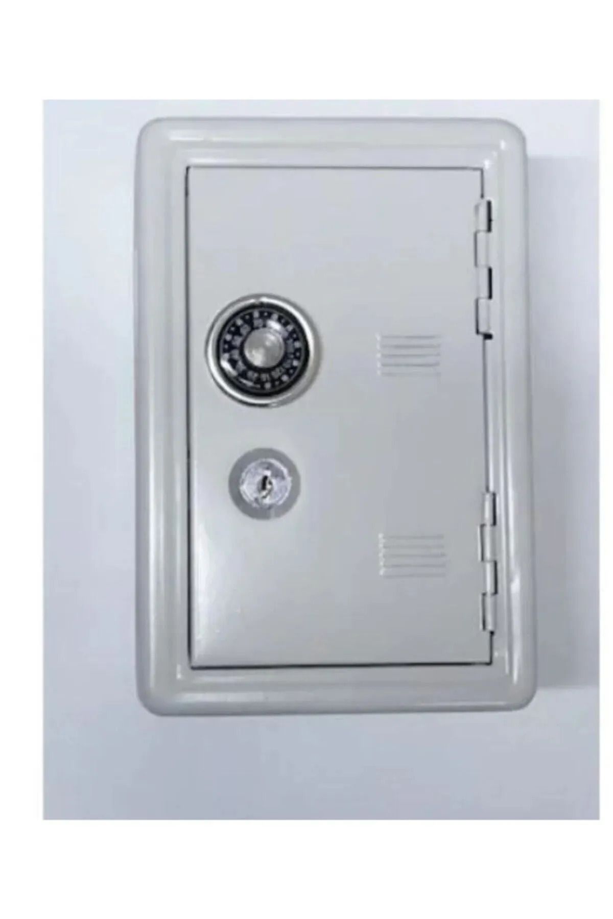 POINTTECH-Gray Metal Money Safe - with Lock and Piggy Bank Key 1