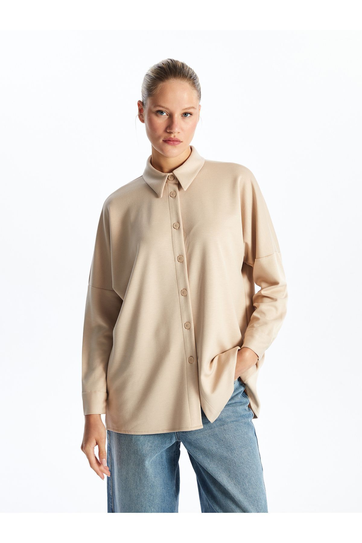 LC Waikiki Tunica Camasa De Dama Oversize - Croiala Dreapta Femeie - XS-S