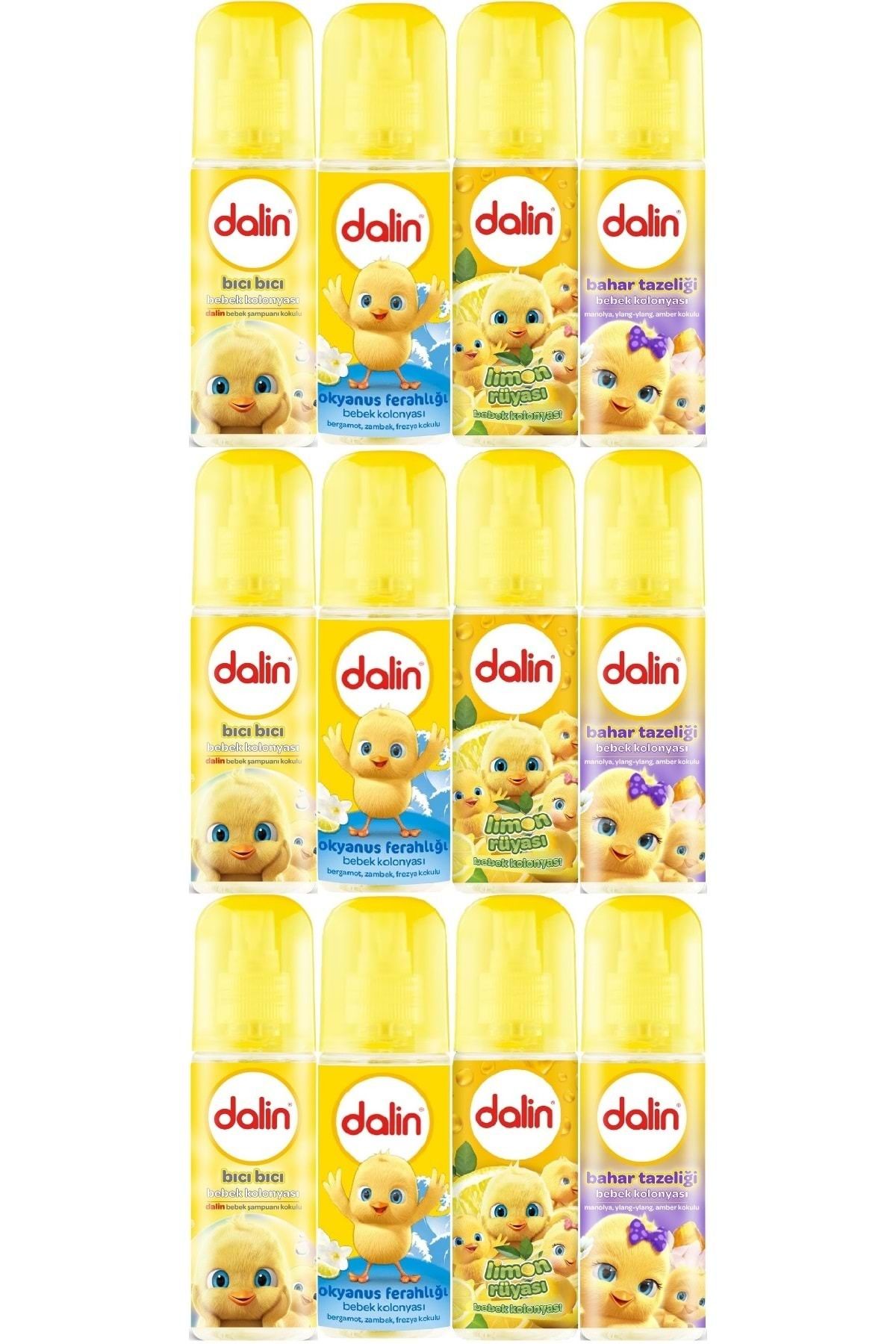 Dalin Bebek Kolonyası 150ml (BICI BICI-OKYANUS-LİMON-BAHAR) (KARMA 12 Lİ SET)