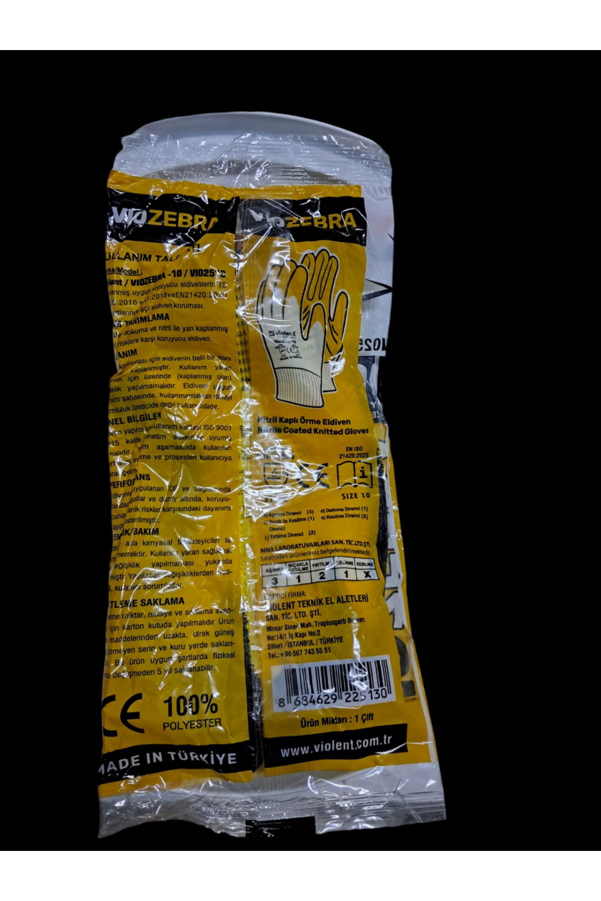 hırdavatçım52 10no iş eldiven sarı siyah