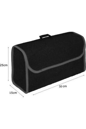 MeyZone Araba Bagaj Çantası Cırtcırtlı Gri Çizgili Oto Halı Bagaj Organizer A...