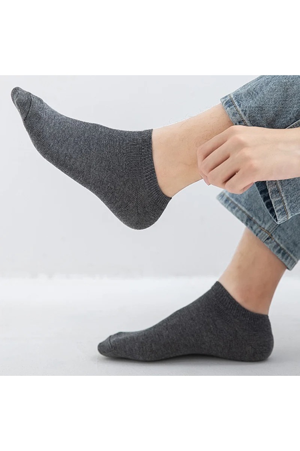 çorapmanya  10 Çift Pamuklu Çok Renkli Erkek Patik Çorap Bilek Boy - Görsel 8