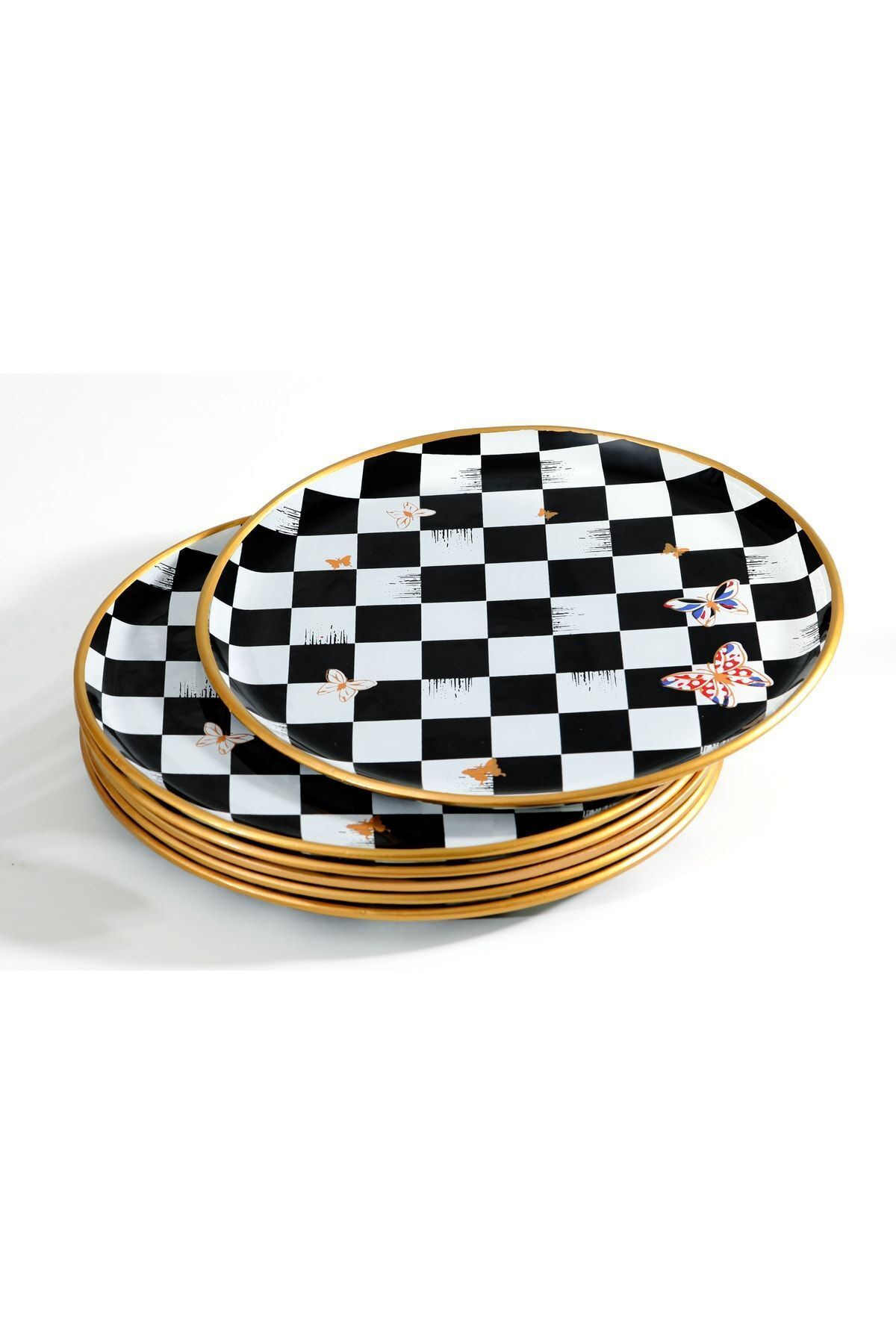 GÜRCÜGLASS-Checkered Butterfly Serving Plate 5