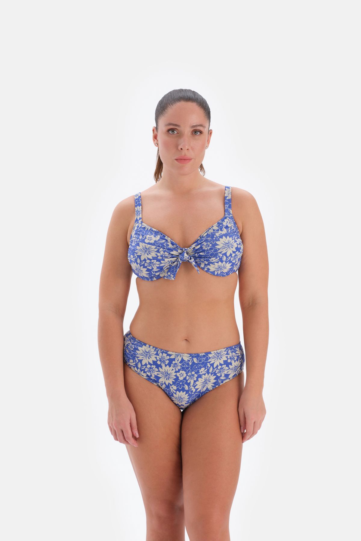 Eros 3207bk Model Ecru-granatowy Niebieski Bikini Z Fiszbinami Tk Kobieta - 46