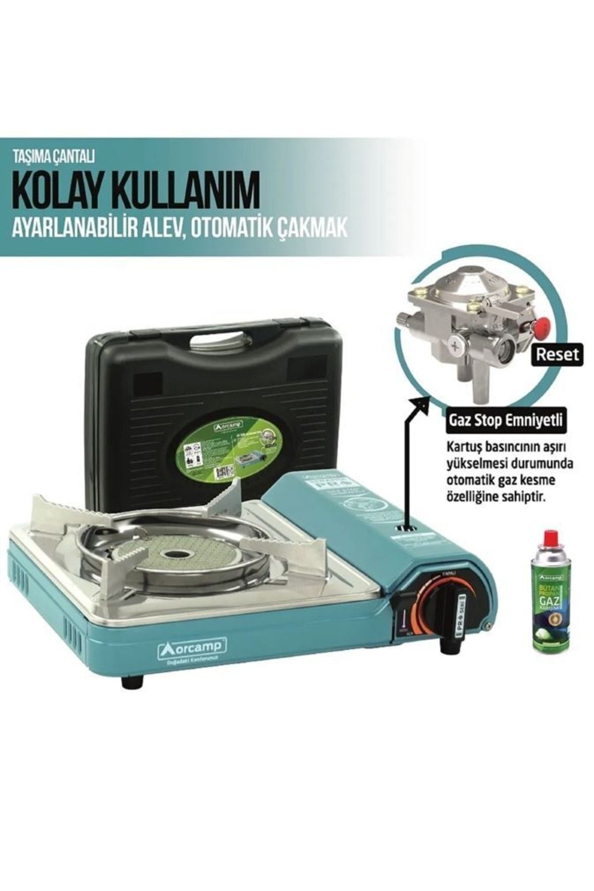 Pro Portable Ceramic Camp Stove Ck-508 Gas Stop Safety 1 Piece 227 Cartridge