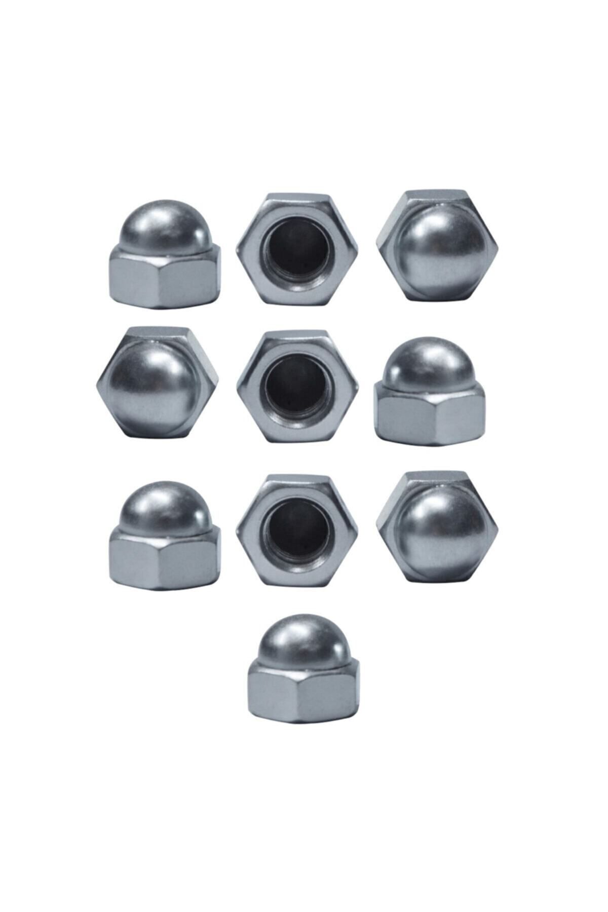 Adem Koç M10 Kör Somun Galvanizli Çelik Beyaz (10 Adet)