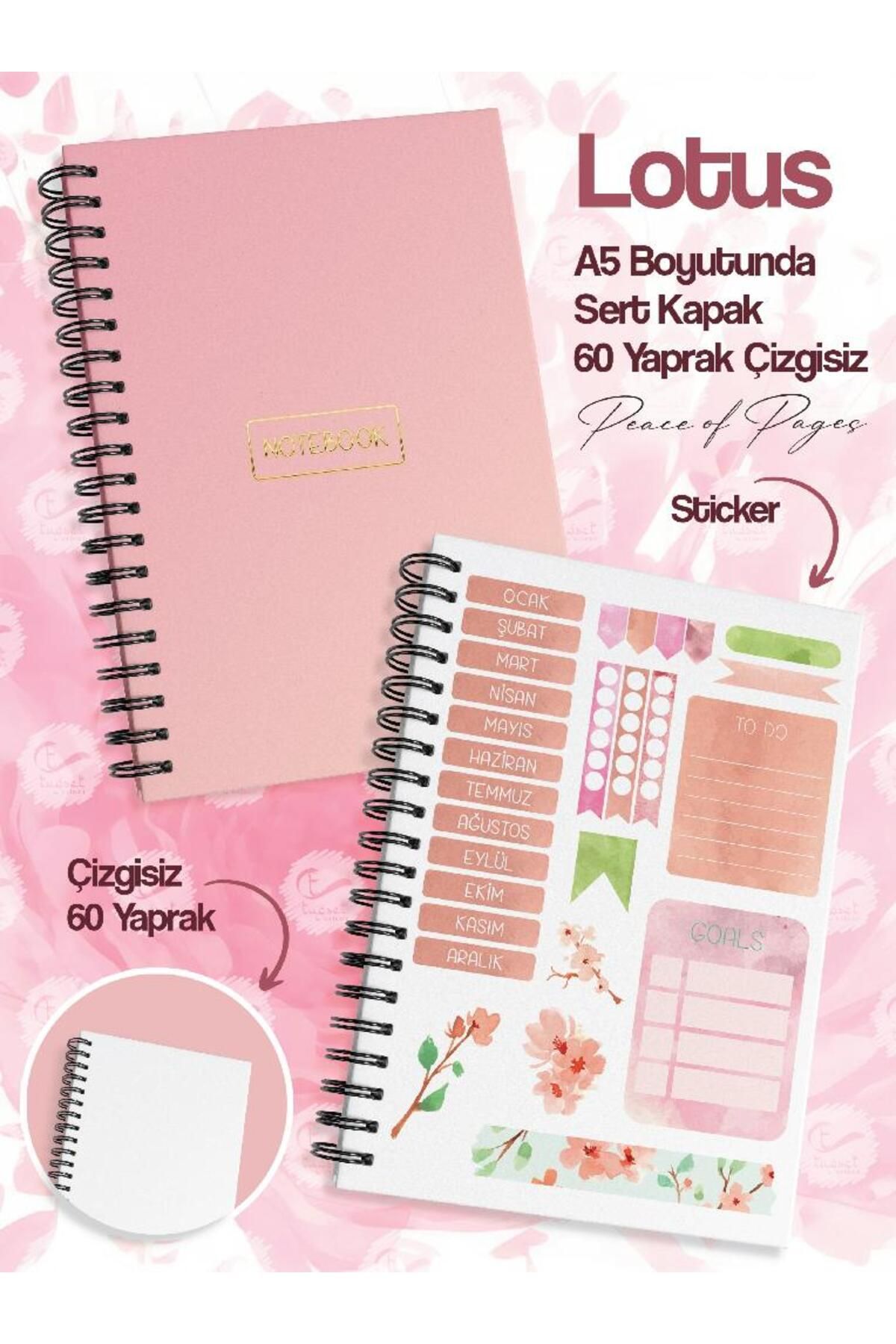 t tuğset etiket-مجموعة دفتر مكونة من 4 قطع بدون خطوط مع ملصق للكمبيوتر المحمول (21 × 14.8 سم 120 صفحة) مجموعة دفتر مخطط-T968 2
