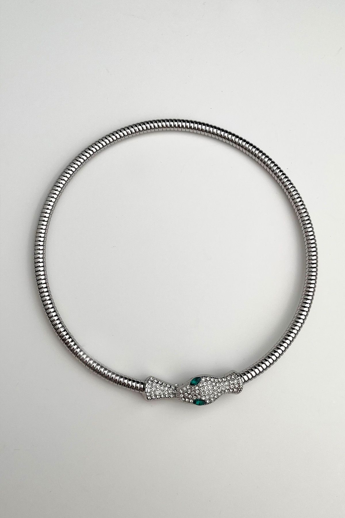 Cobra Snake Choker Necklace with Zircon Gemstone