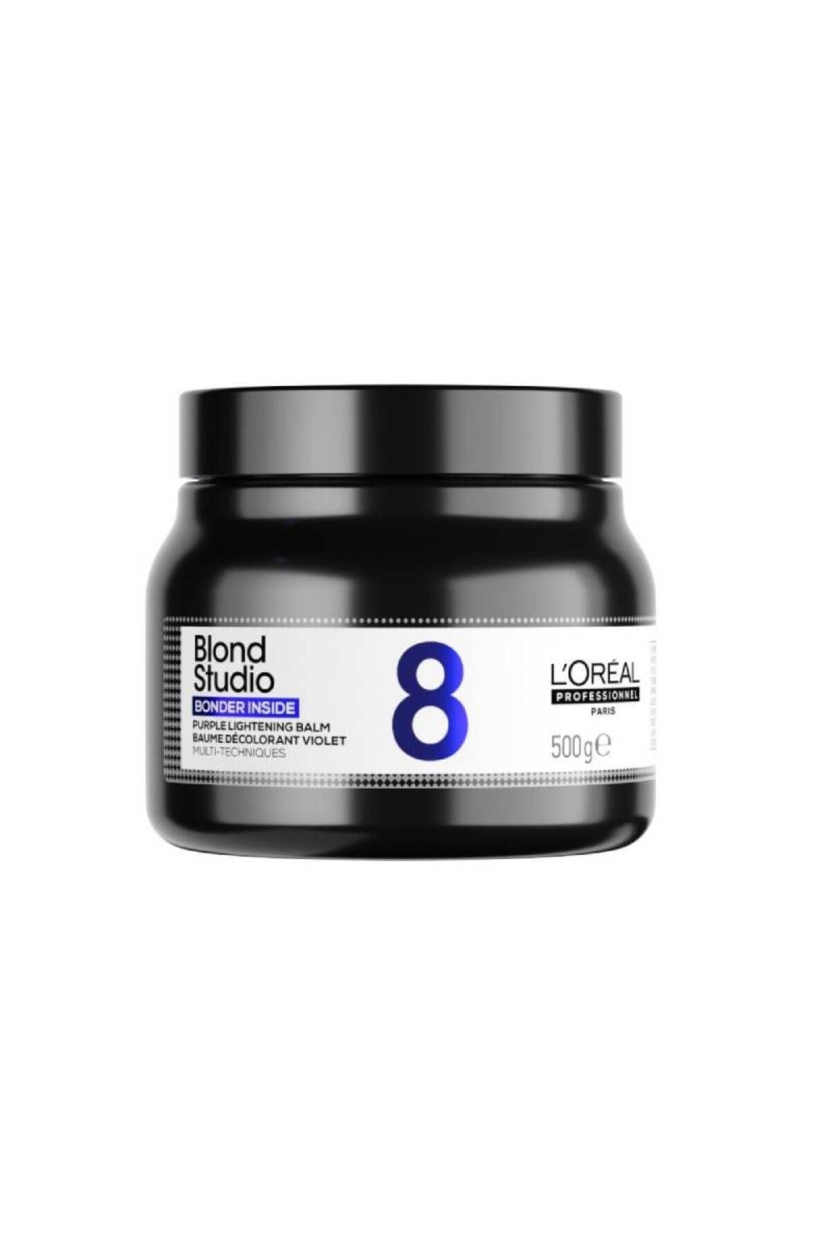 محصول روشن کننده رنگ مو استودیوی بلوند حرفه ای LORÉAL 8 BONDER INSIDE PURPLE LIGHTING BALM 500G L'oreal Professionnel