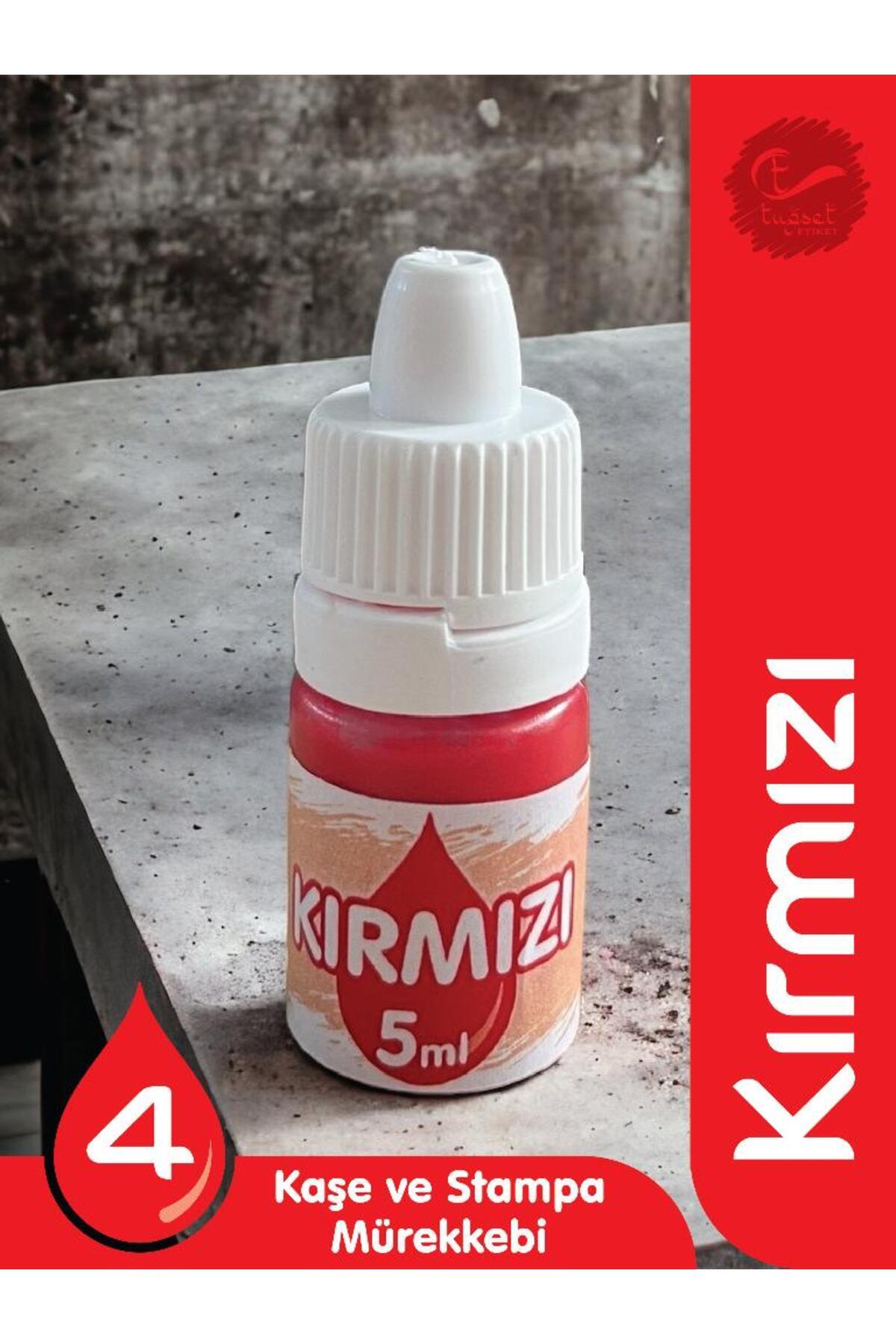 t tuğset etiket Kaşe Istampa Mürekkebi 5 ml - Kırmızı-T866