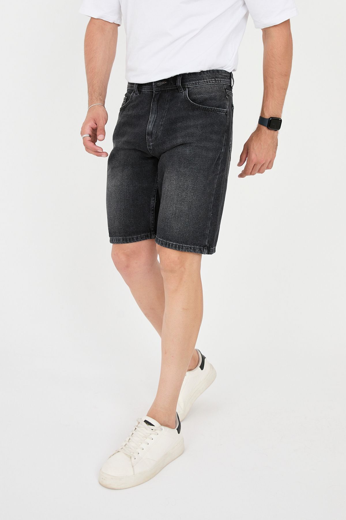 ENZİM JEANS  Erkek %100 Pamuk Rahat Kesim Kot Şort - Görsel 5