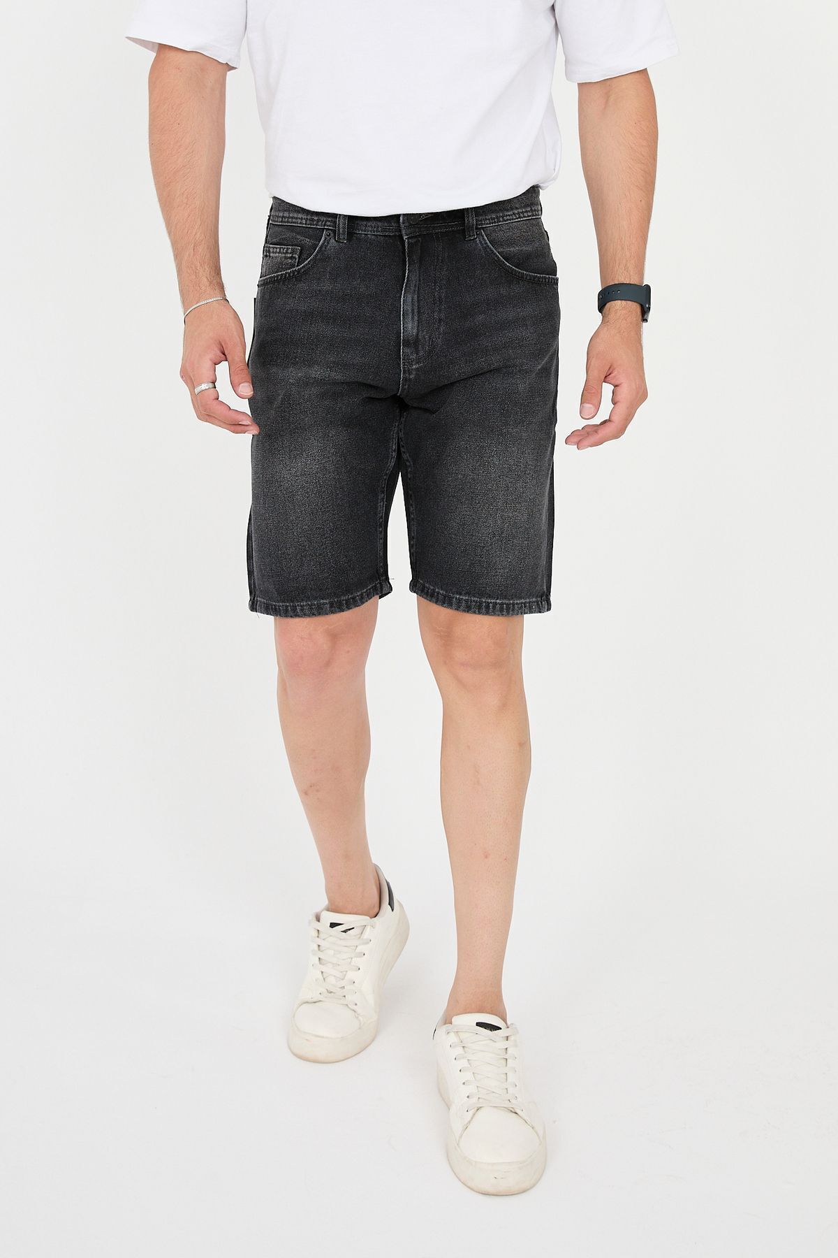 ENZİM JEANS  Erkek %100 Pamuk Rahat Kesim Kot Şort - Görsel 4