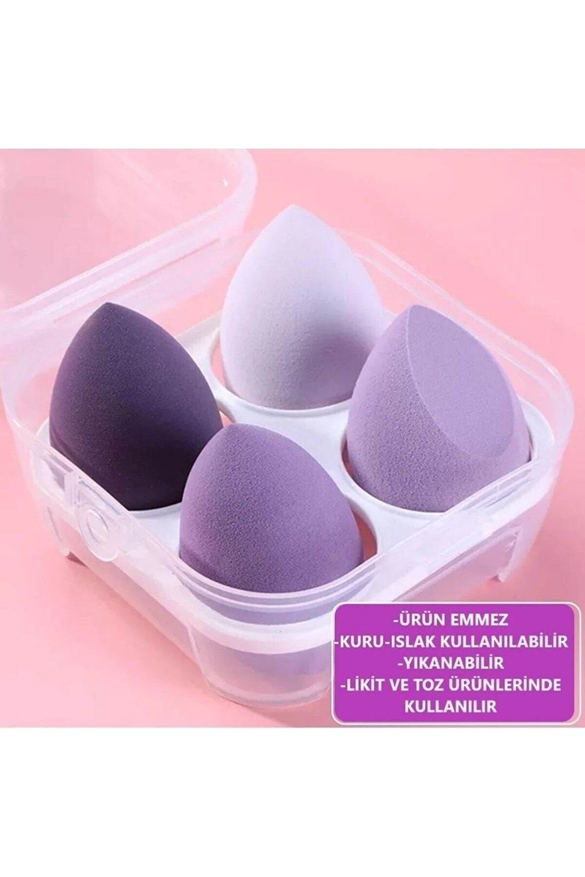 Lavider Şeffaf Kutulu Makyaj Süngeri