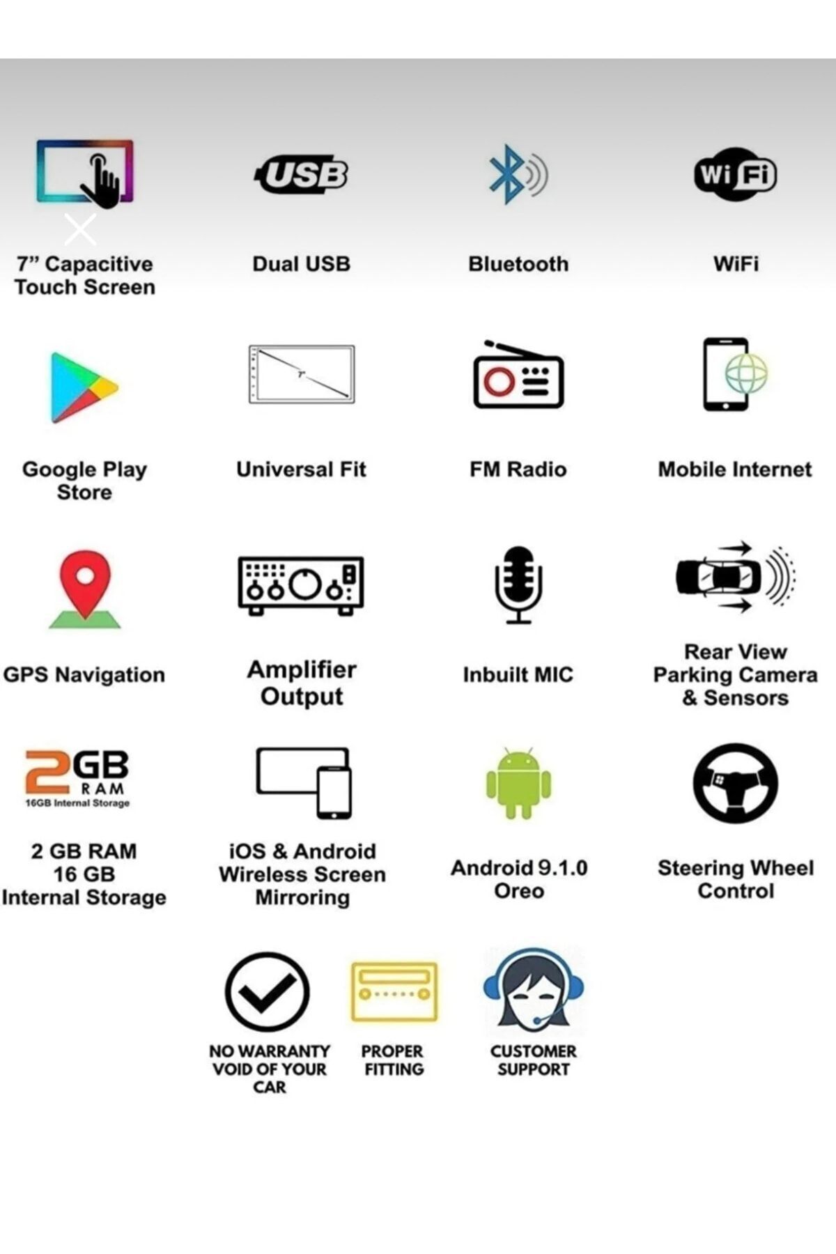 Navigold-DS-639 16GB Internal Memory 7''Android Double Car Tape Recorder Slim Thin Case Camera Gift Compatible with All Vehicles 4