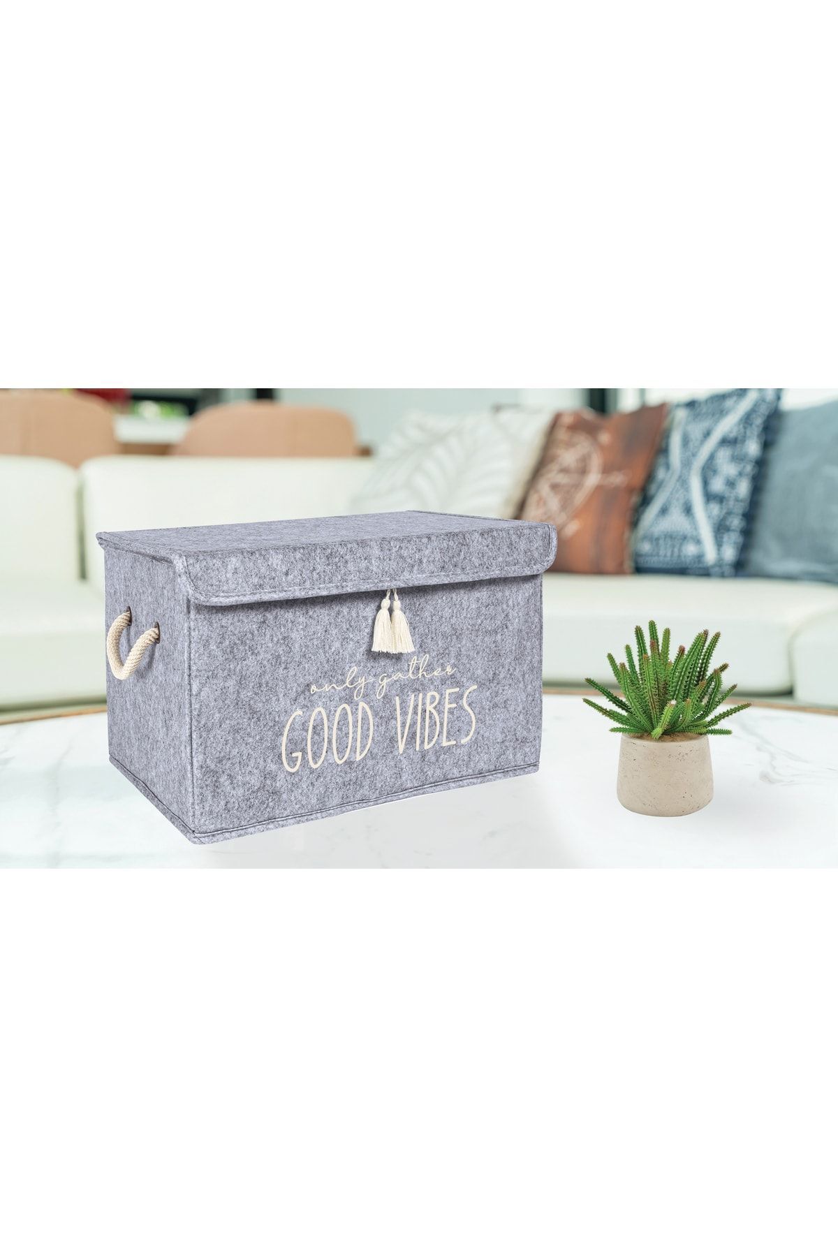 İNKOHA-Felt Lid Mini Box Foldable Storage Box Printed Multi-Purpose Box 4