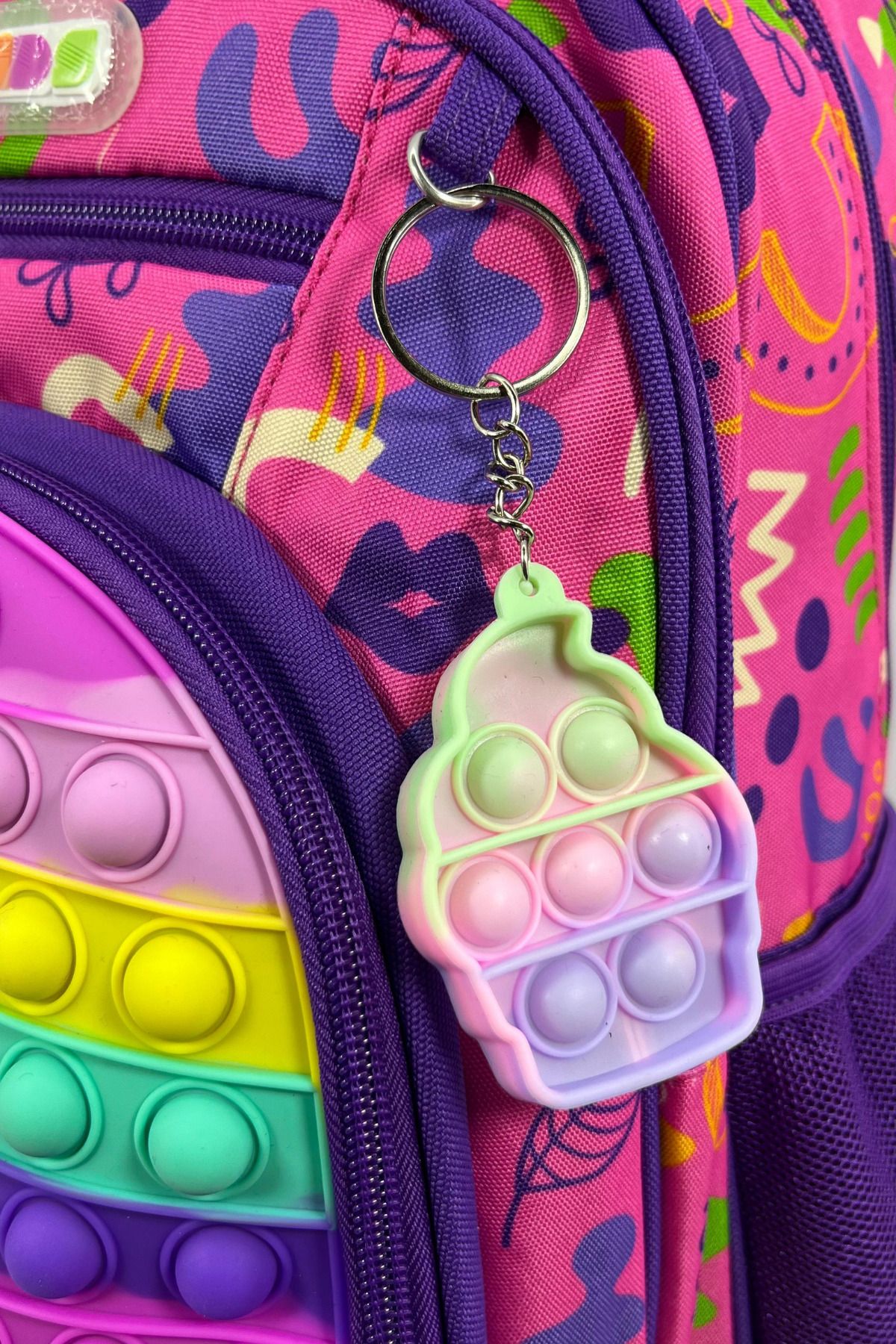 ÇÇS-Unicorn Patterned Children's School Bag - Set of 2 5