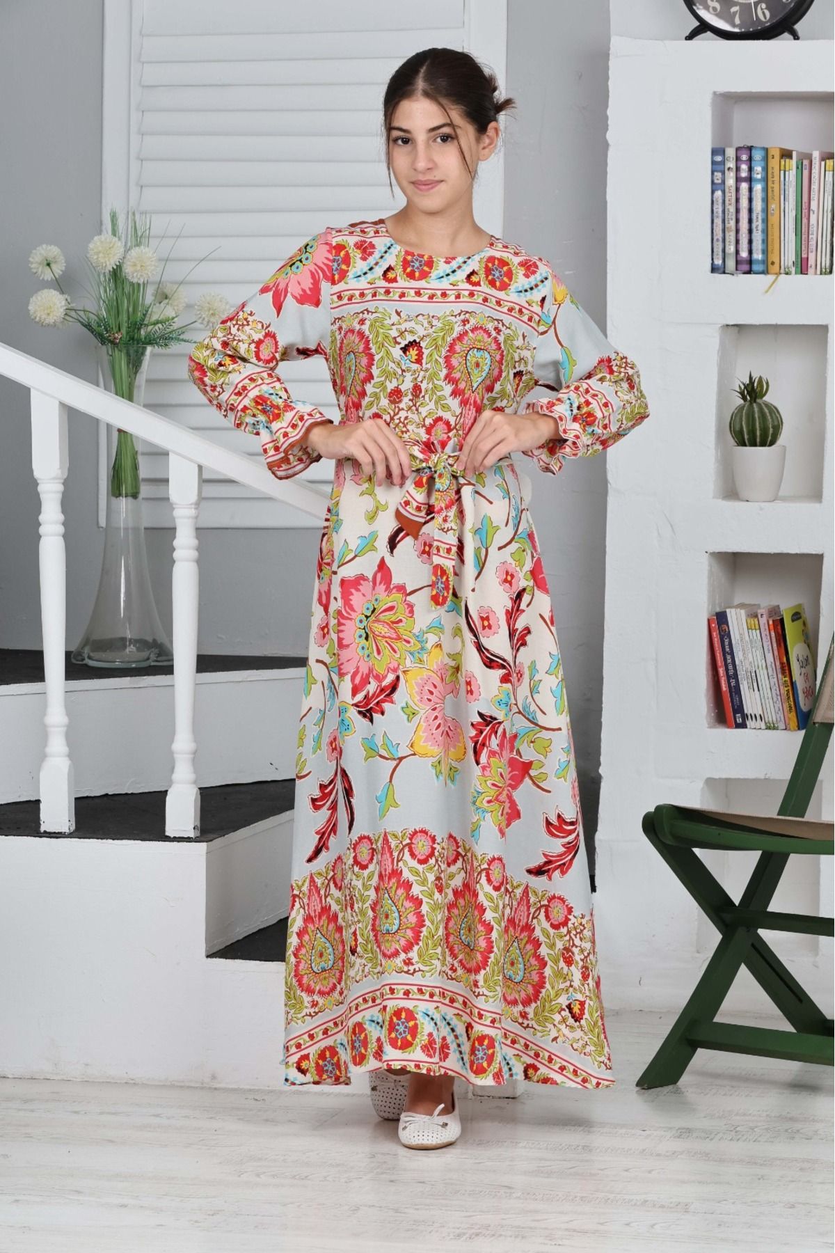Asortik Kids-Girl - 100% Cotton Viscose Hijab Dress 4