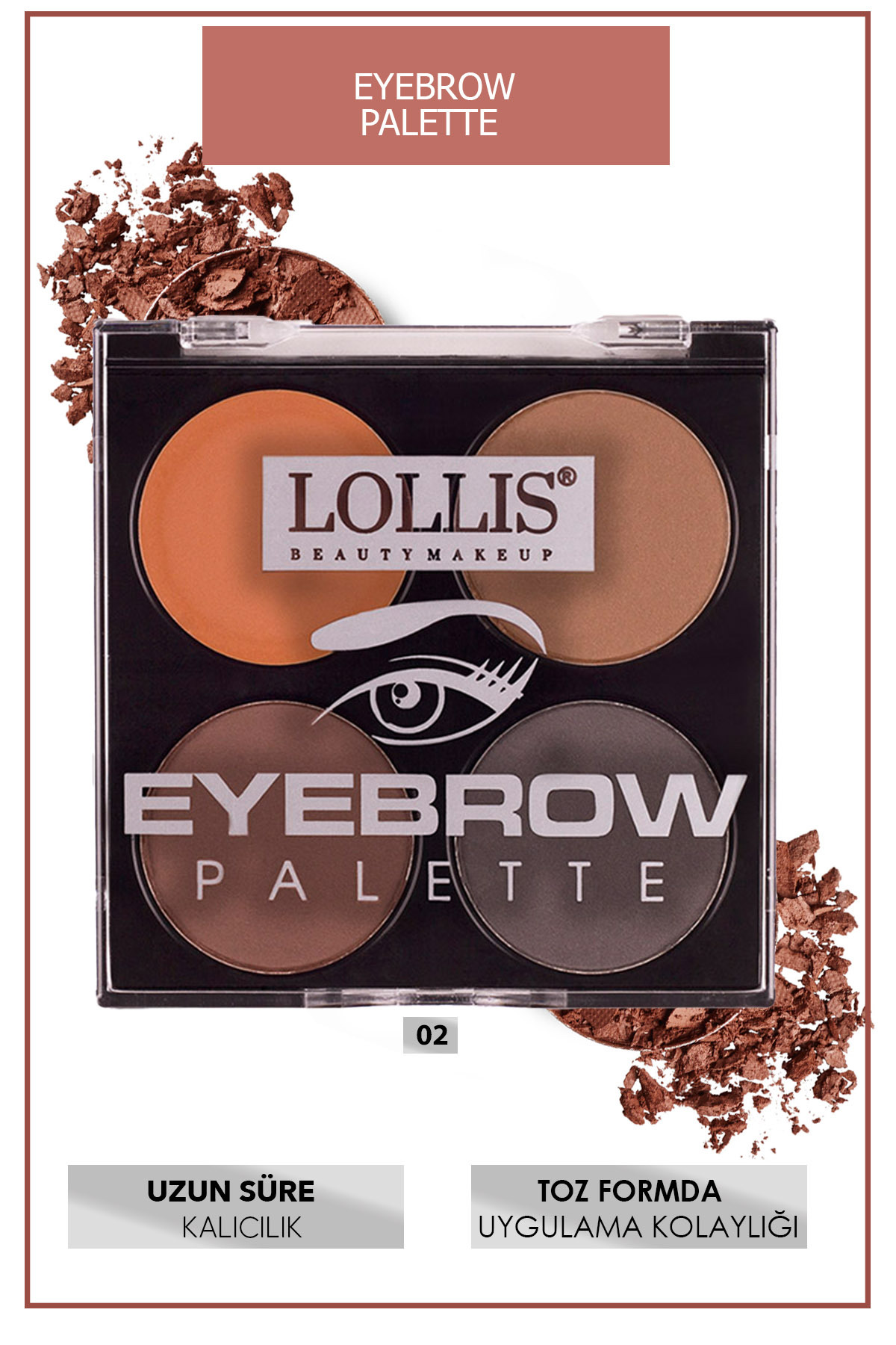 Eyebrow Palette Kaş Farı Paleti 02 — قهوه‌ای 8681546103404 — تصویر 3 از 6